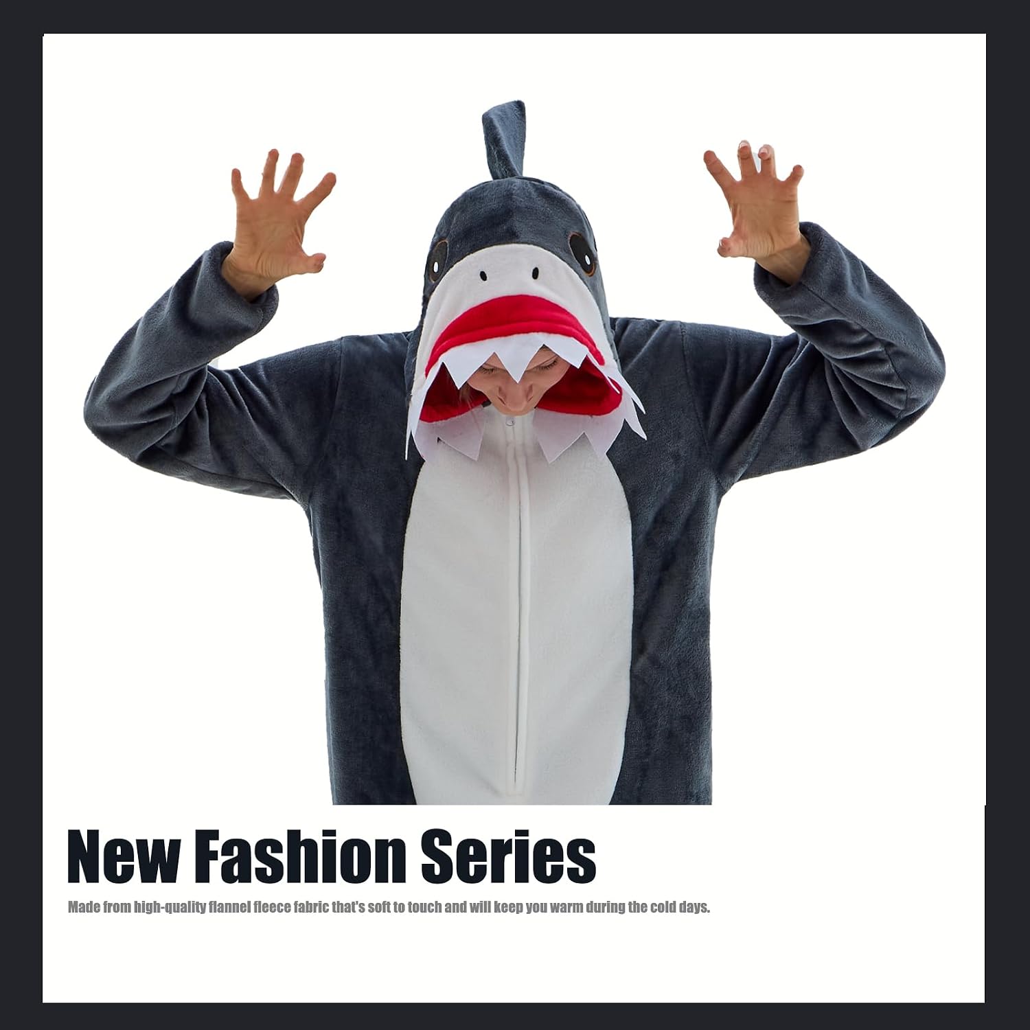 Thumbnail 3 de JUOLOET Unisex Animal Onesie Pajamas with Hood and Side Pockets