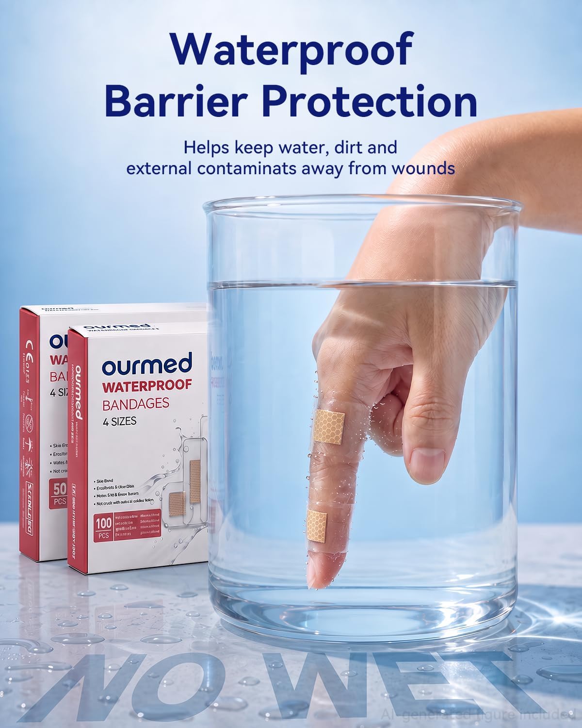 Detalle de Ourmed Waterproof Bandages, 100 Count