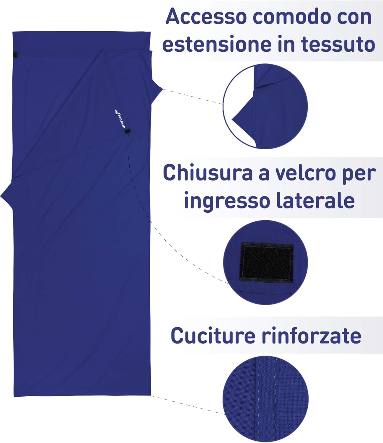 Detalle de Fit-Flip Sacco Lenzuolo da Viaggio 220x90 cm