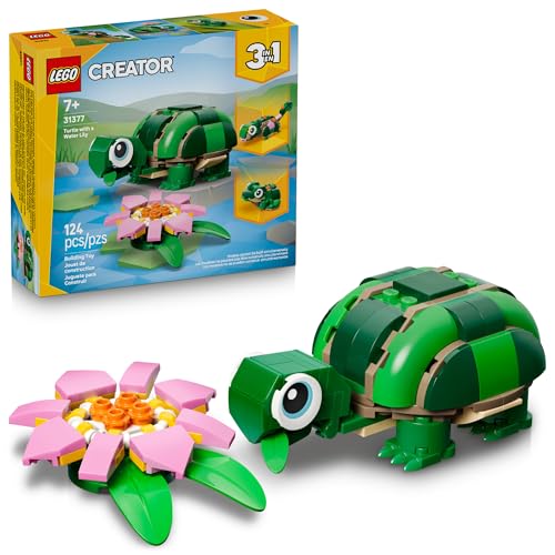 Detalle de LEGO Creator 3-in-1 Turtle with Water Lily Flower (31377): 3 Animals in One Build