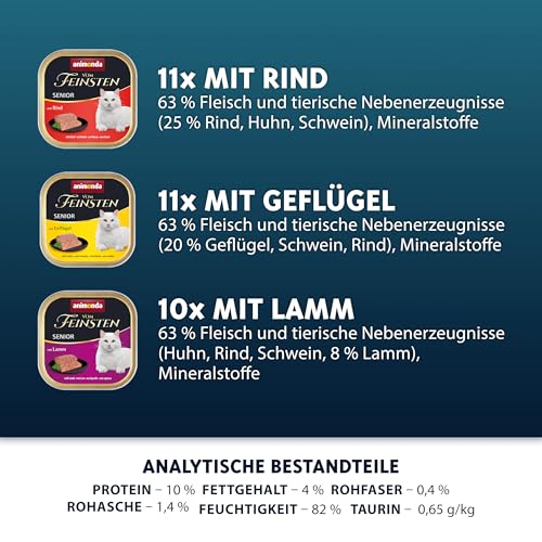 Detalle de animonda Vom Feinsten Katzenfutter nass Senior Vielfalt – 32 x 100 g