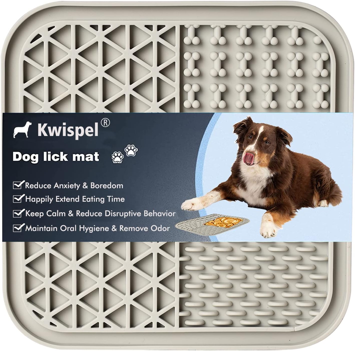 Detalle de Kwispel 犬用リックマット 吸盤付きシリコーン製 6 x 6インチ