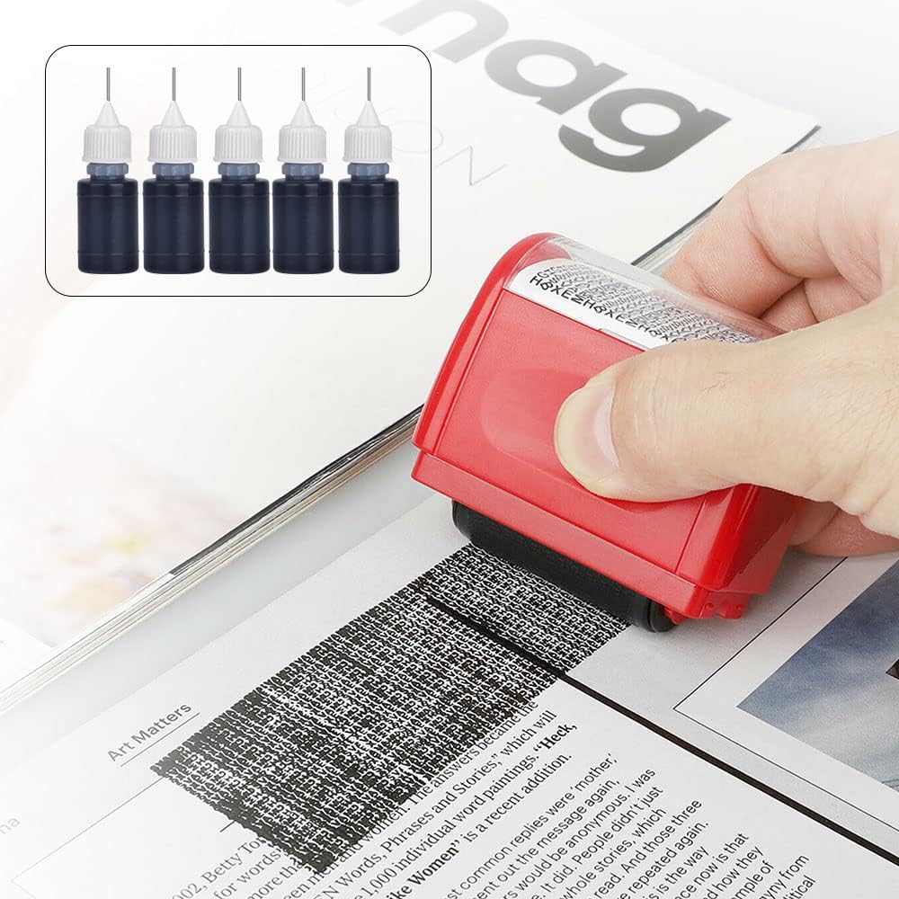 Detalle de Vicloon Inchiostro per timbri a rullo – kit con 5 ricariche da 10 ml e punte d'ago sostituibili