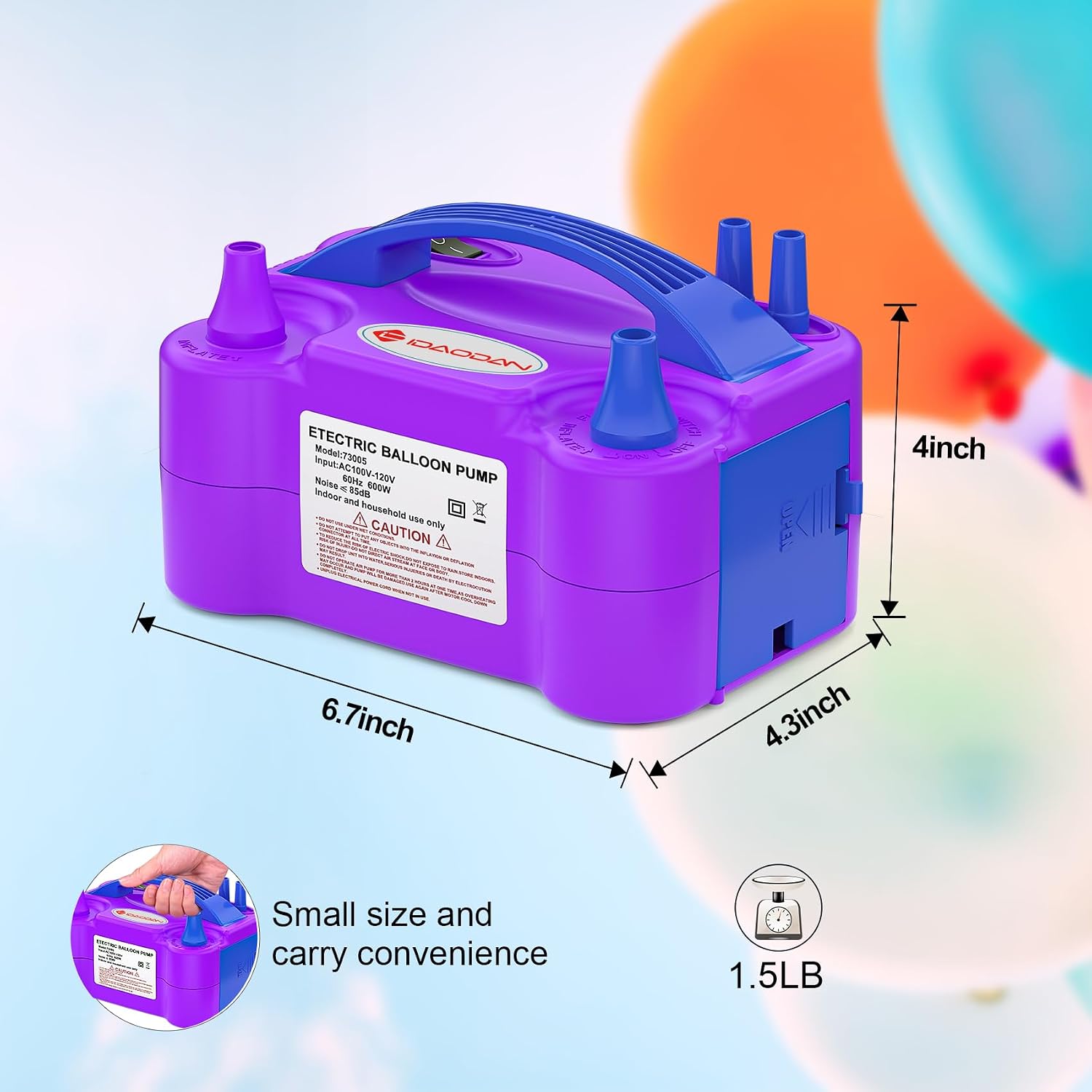 Detalle de IDAODAN Electric Balloon Pump 600W