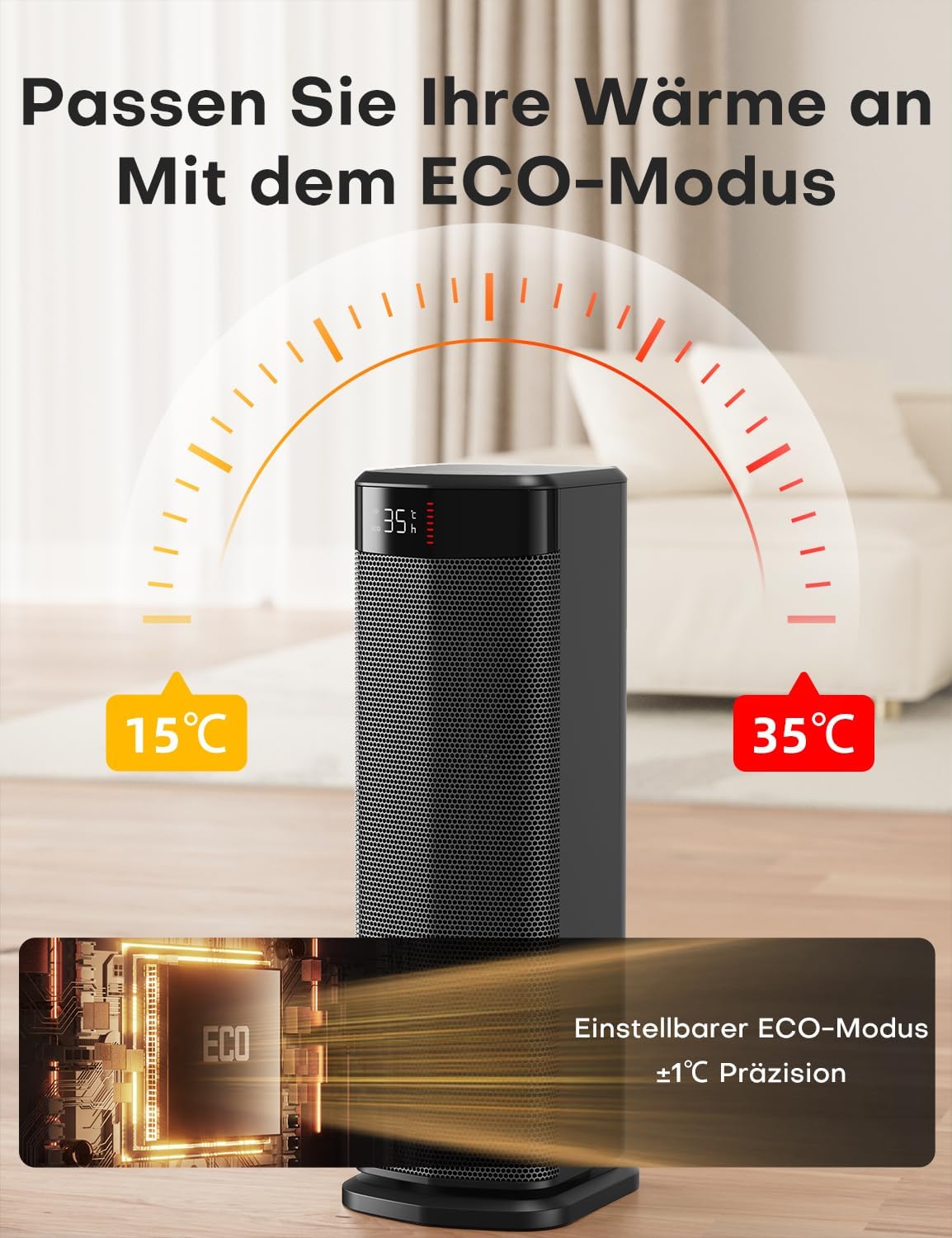 Thumbnail 5 de QEXREED Heizlüfter 2000W ECO