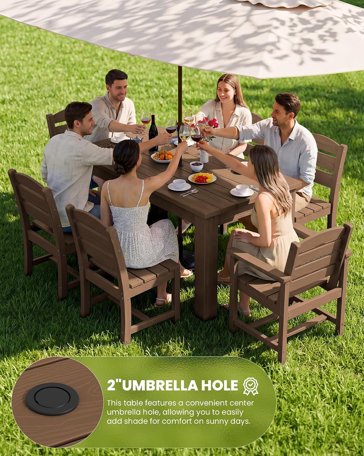 Detalle de SERWALL Patio Dining Set in HDPE