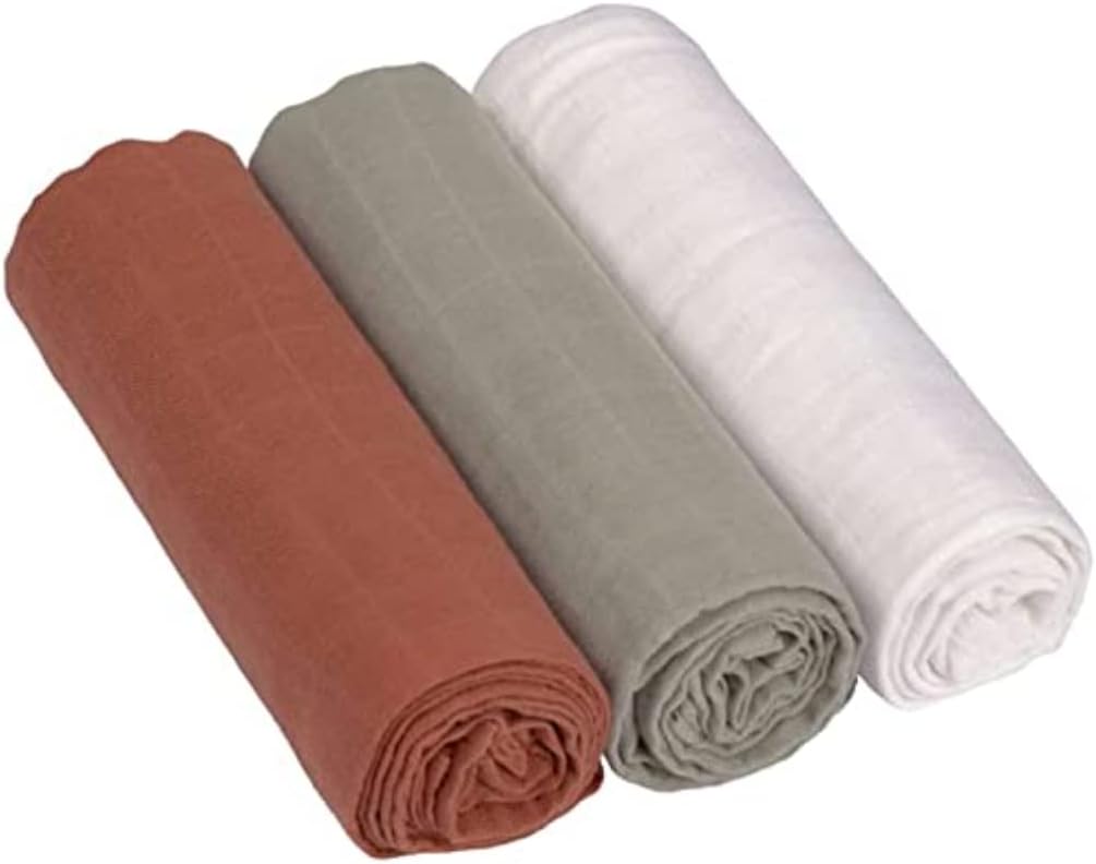 Thumbnail 6 de LÄSSIG Baby Puckdecke / Spuckdecke / Mulltuch 3er Set 85 x 85 cm Moon Peach (Baumwolle)