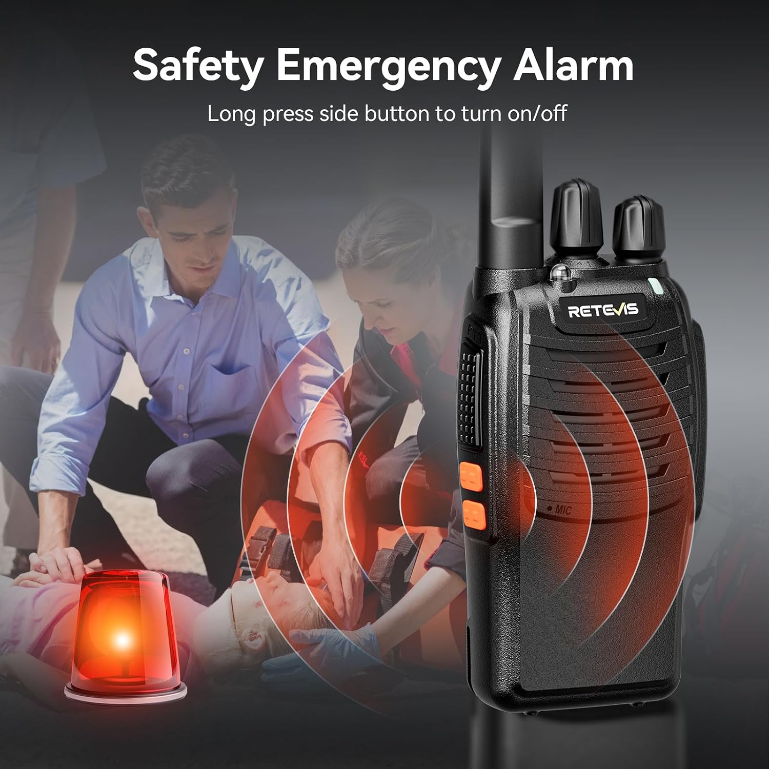 Detalle 2 de Retevis H-777 FRS Walkie-Talkies, 6-Pack with USB-C and Six-Way Charger