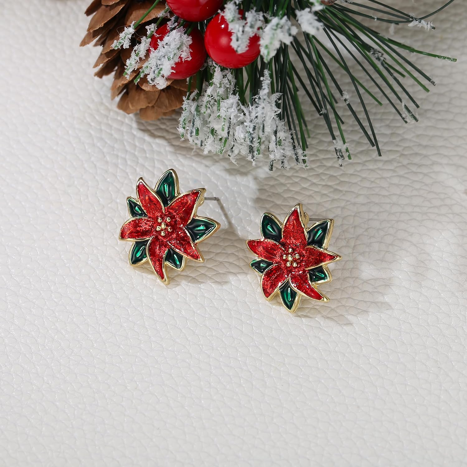Thumbnail 2 de Boucles d’oreilles Clearine femme série de Noël avec pendentif étoile en forme d’arbre