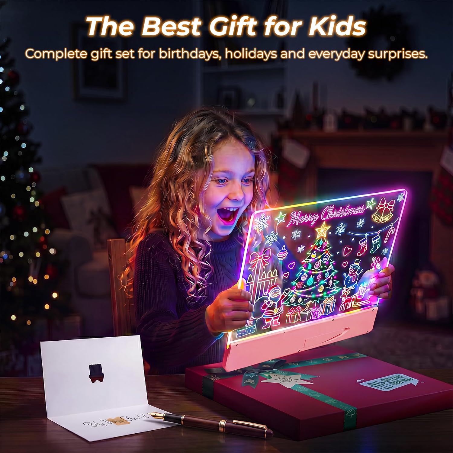 Thumbnail 2 de Mukypixy hbd-1-pk 16-Inch LED Drawing Board, Rechargeable, 8 Colors