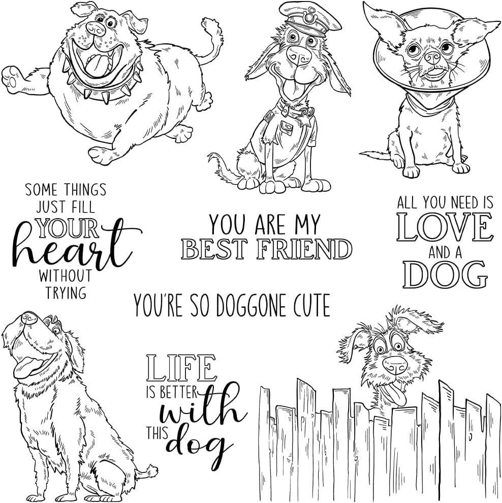 Thumbnail 6 de FUGUT Dog Stamps and Dies 7.08 × 5.11 in