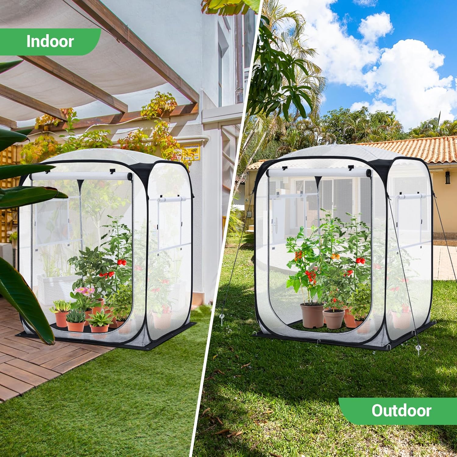 Thumbnail 5 de Ohuhu Serra Pop-up per Pomodori – Serra resistente e pratica, 122 x 122 x 162 cm