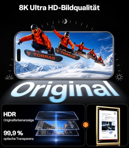 Thumbnail 5 de TORRAS Schutzglas für iPhone 18 Pro Max – Panzerglas 9H+ (2 Stück)