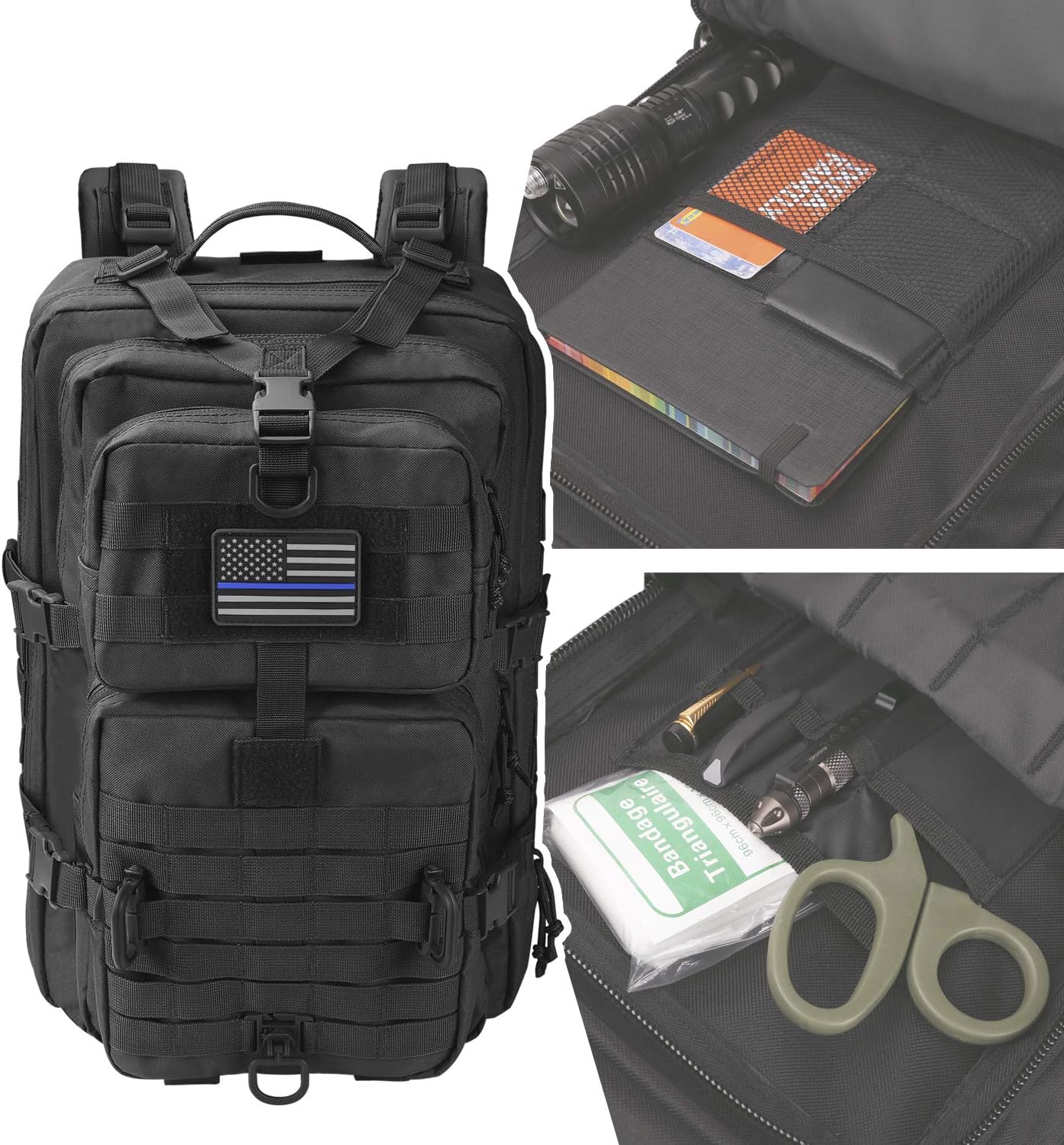 Detalle 2 de Hannibal Tactical Militär Taktischer Rucksack Cooper 40L – Robuster Begleiter für Outdoor, Go-Bag und Alltag