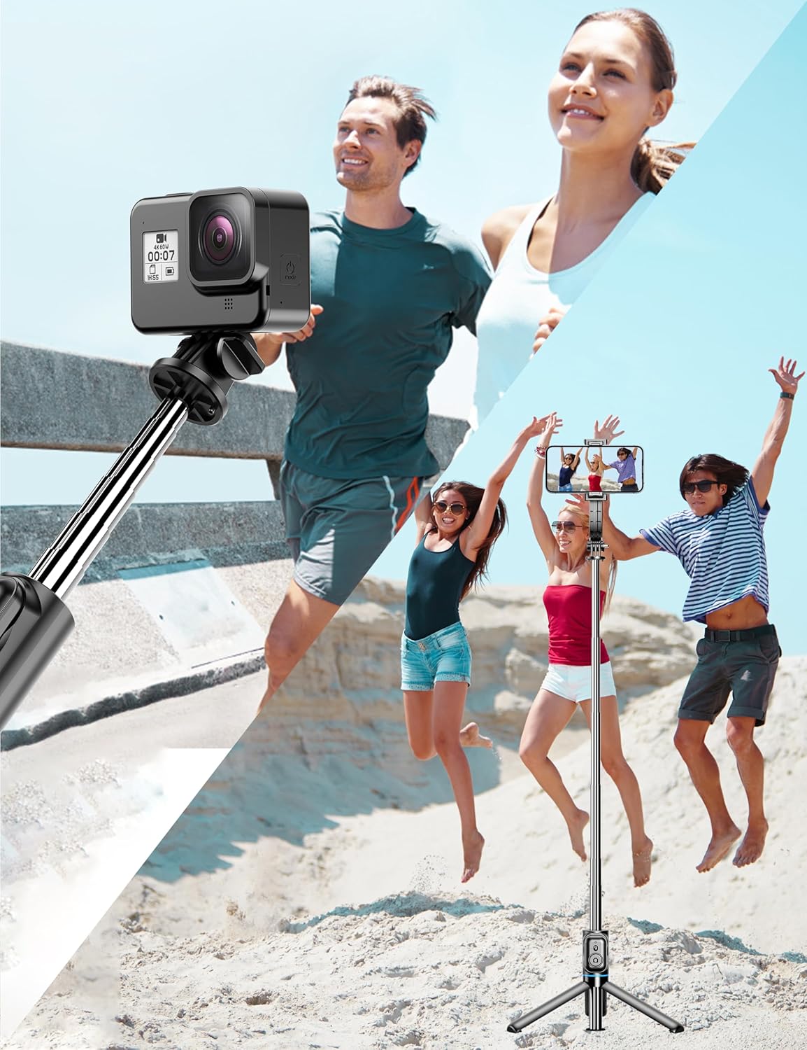 Thumbnail 2 de Selfie Stick for iPhone – 41" extendable tripod with detachable phone holder and wireless remote
