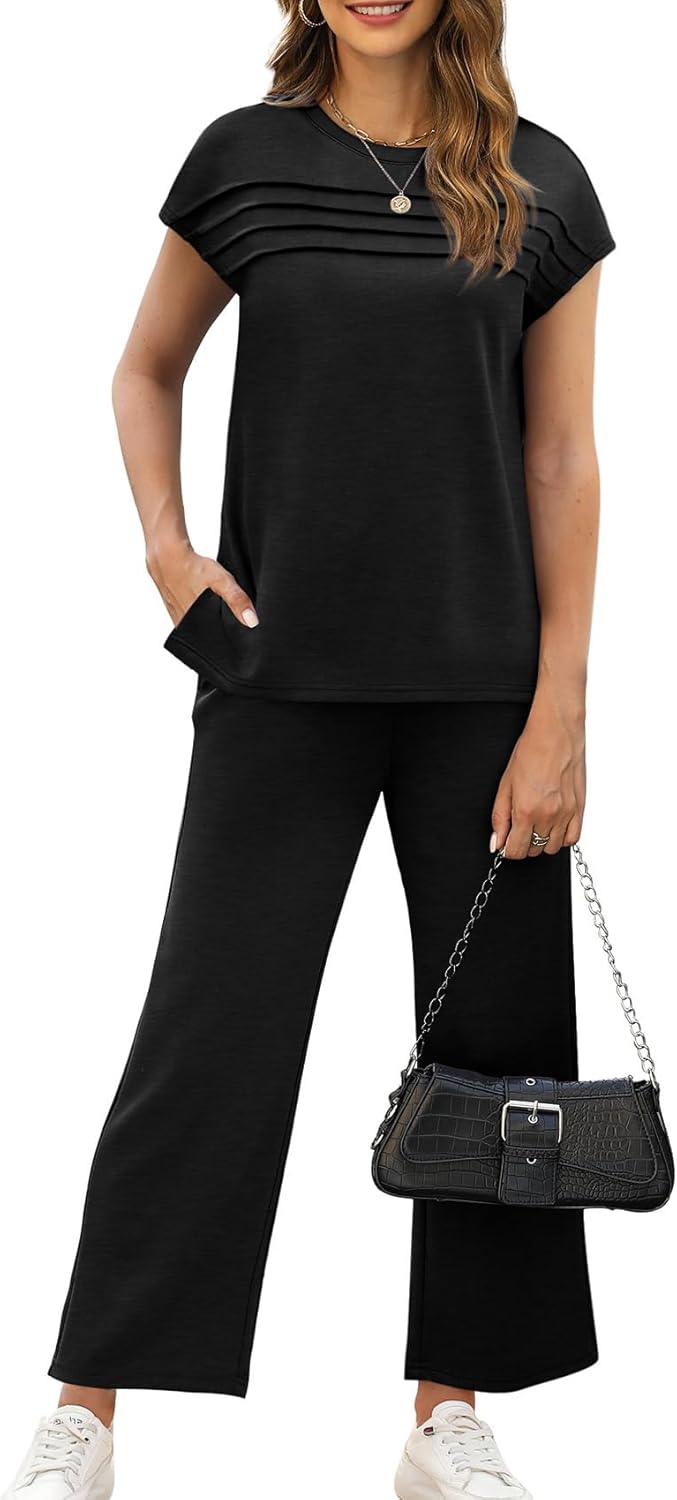 Detalle 2 de WIHOLL Two Piece Sets Wide Leg Pants S-3XL
