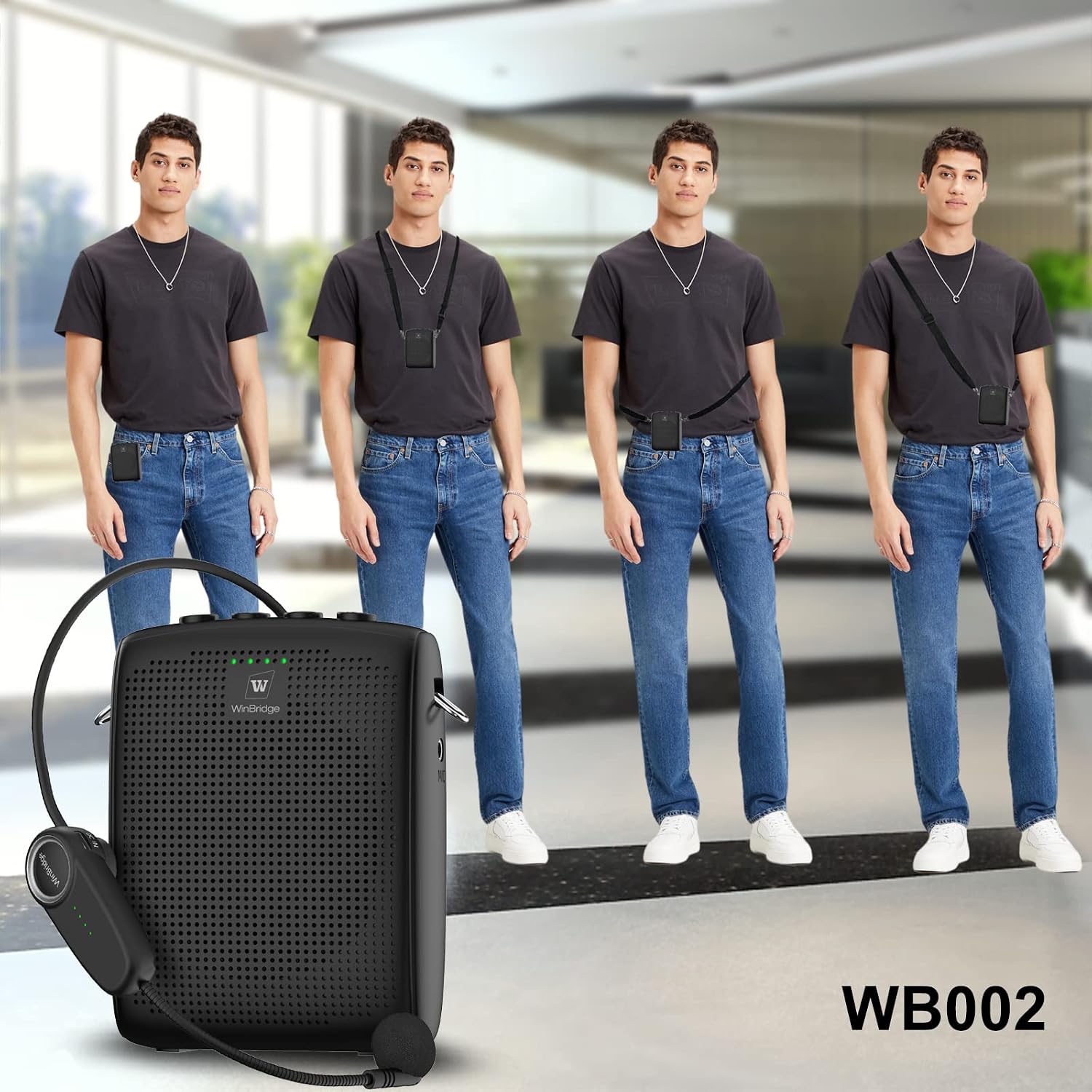 Thumbnail 3 de WinBridge WB002 Voice Amplifier with 15W Speaker, Bluetooth and Wireless Mic
