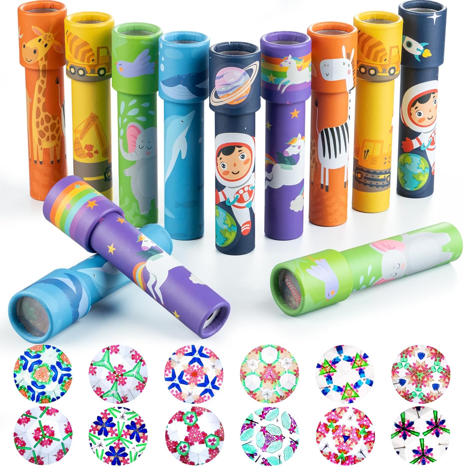 iKeelo set da 12 caleidoscopi per bambini con disegni retrò classici