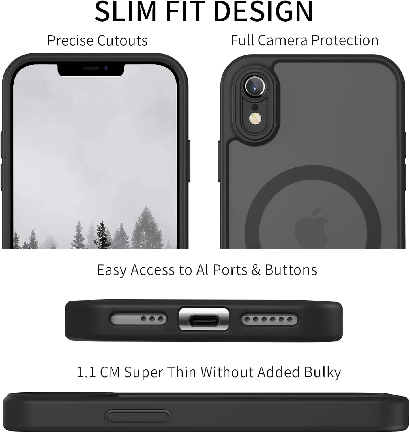 Detalle de YUANDMI MagSafe Hülle für iPhone XR – dünn, matt und mit Kameraschutz