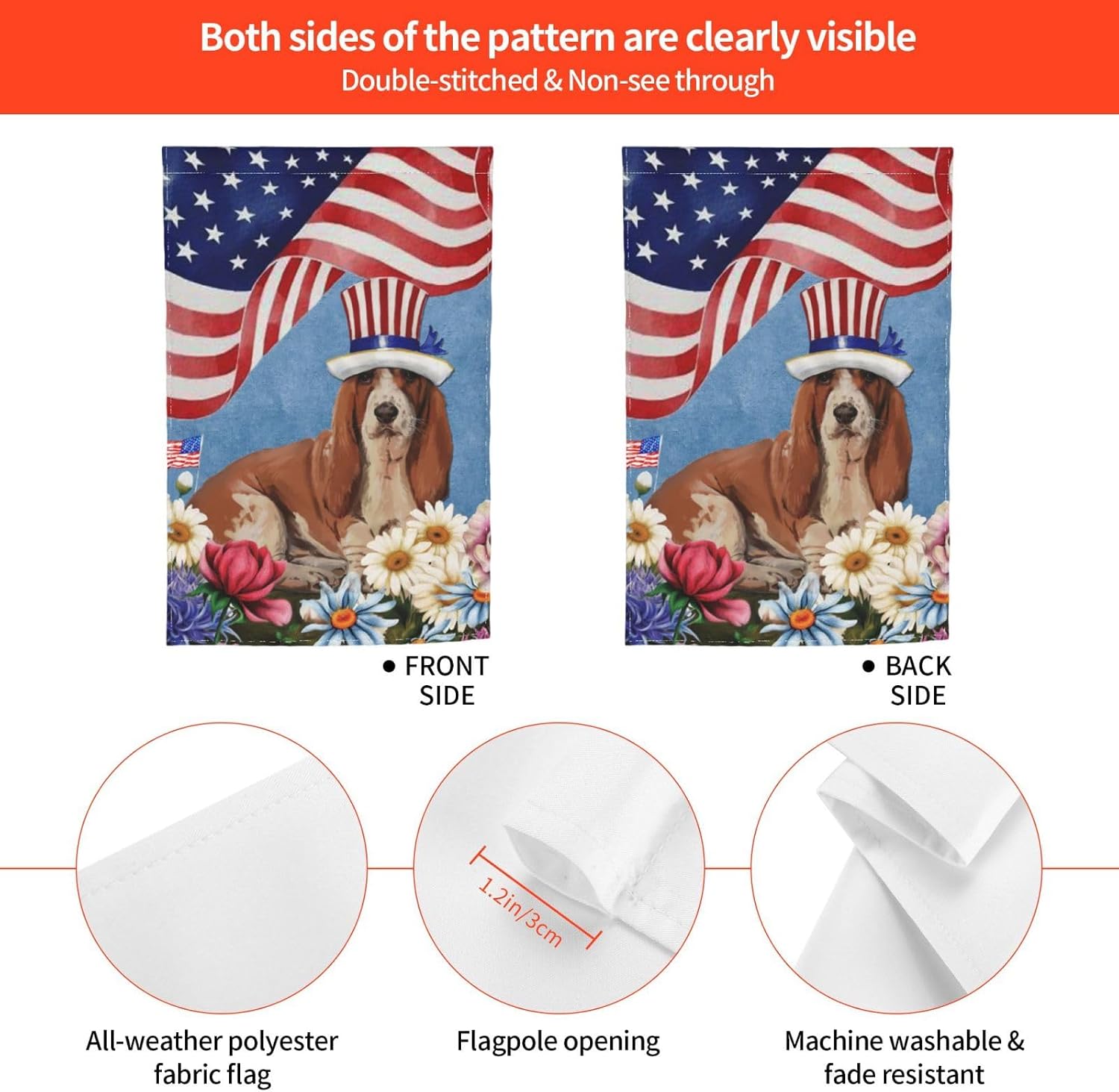 Thumbnail 6 de Basset Hound Garden Flag 12 x 18 Inch