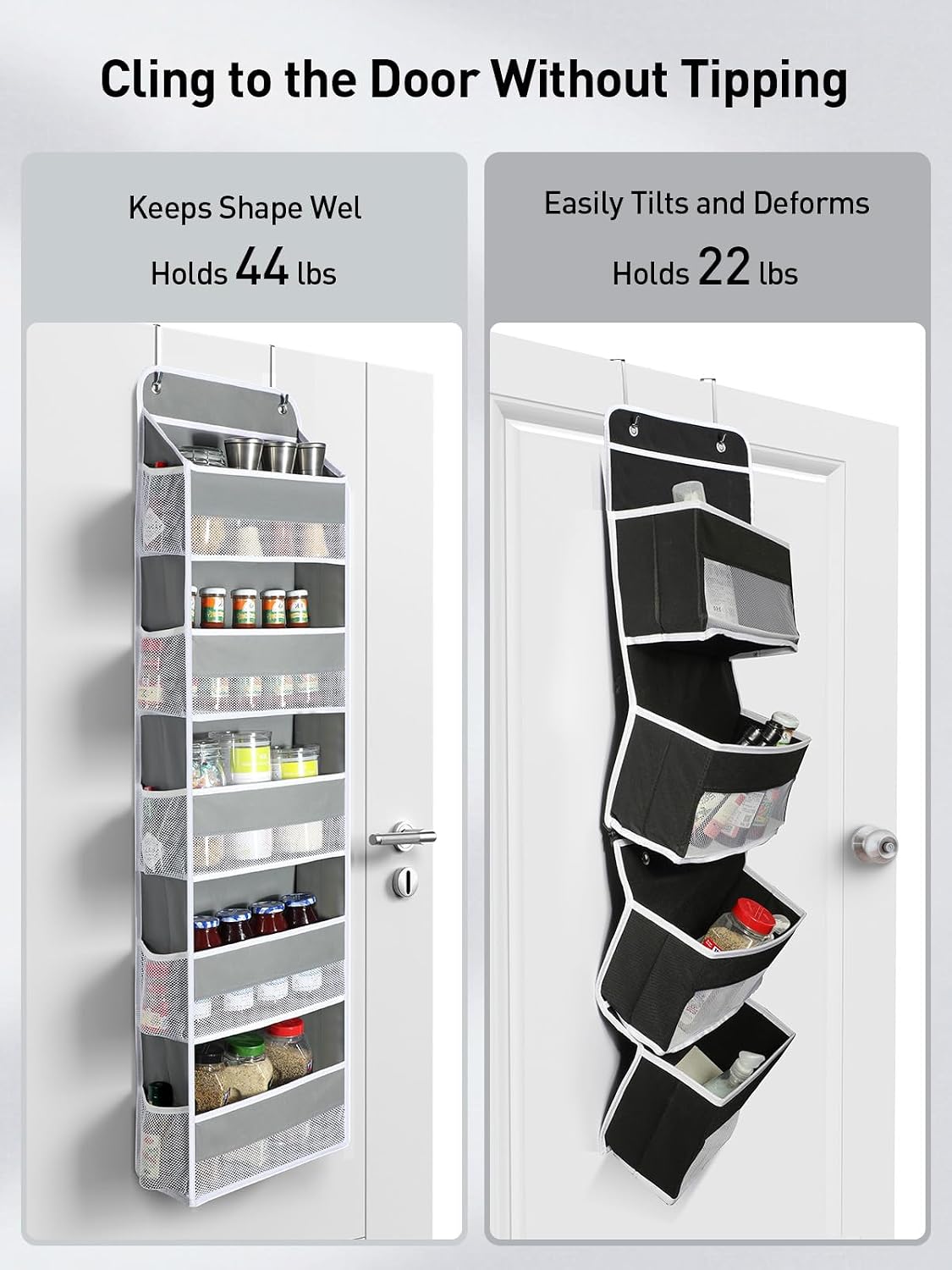 Detalle 2 de Yecaye Baby Essentials Over-the-Door Organizer, 5 Bins, 10 Side Pockets, Grey