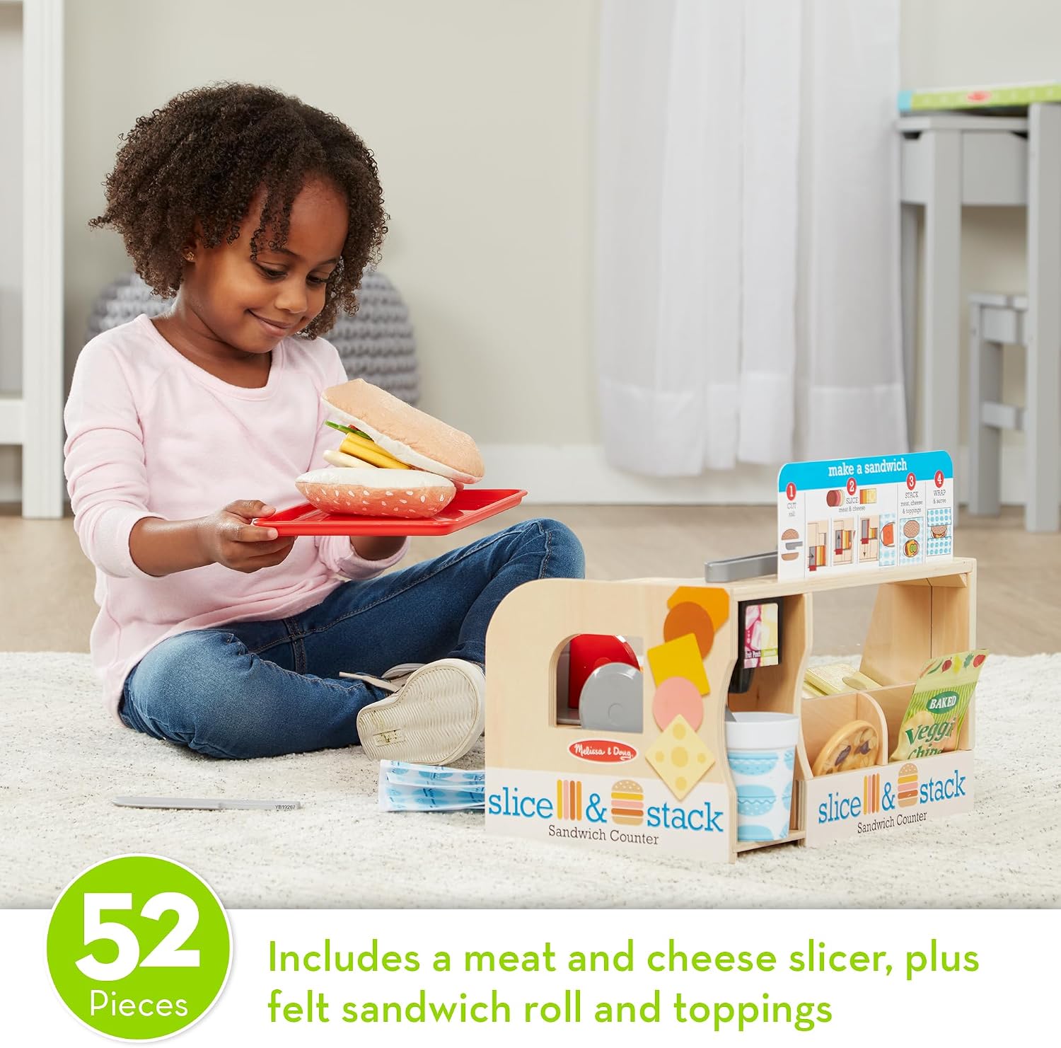 Thumbnail 3 de Melissa & Doug Slice-Stack-Serve Sandwich Counter