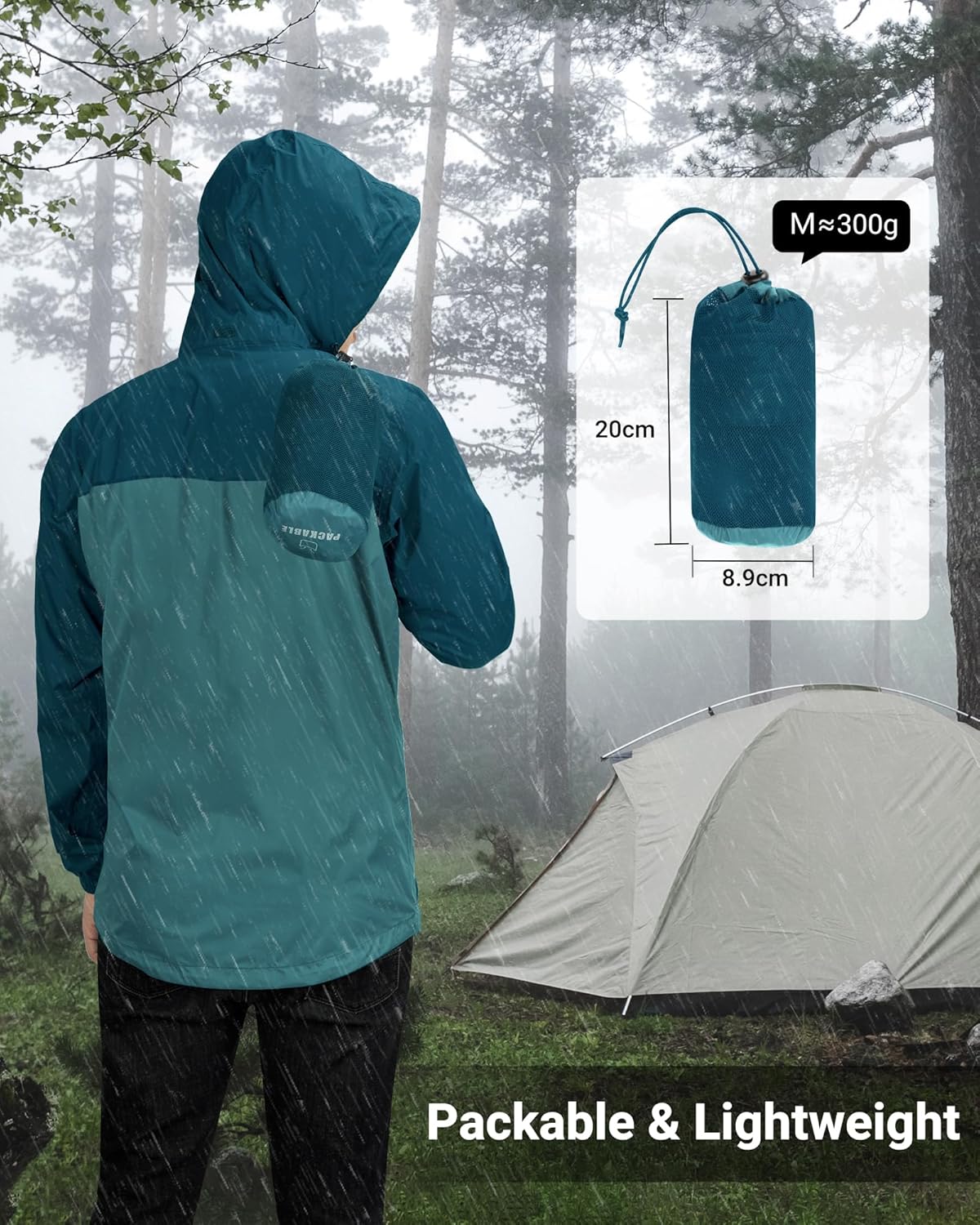 Thumbnail 4 de Outdoor Ventures Mens Lightweight Waterproof Jacket