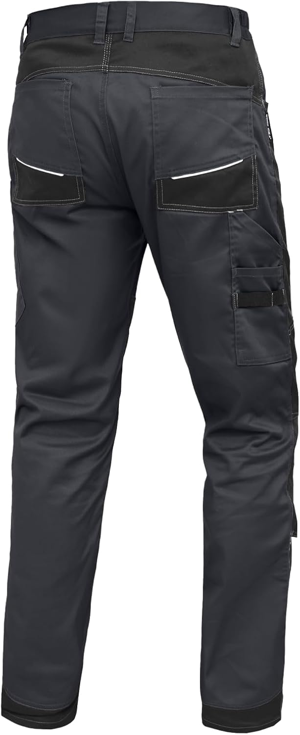Detalle de WORK IDEA Herren Stretch-Arbeitshose mit zahlreichen Taschen und Werkzeugtaschen – robust, flexibel und praktisch