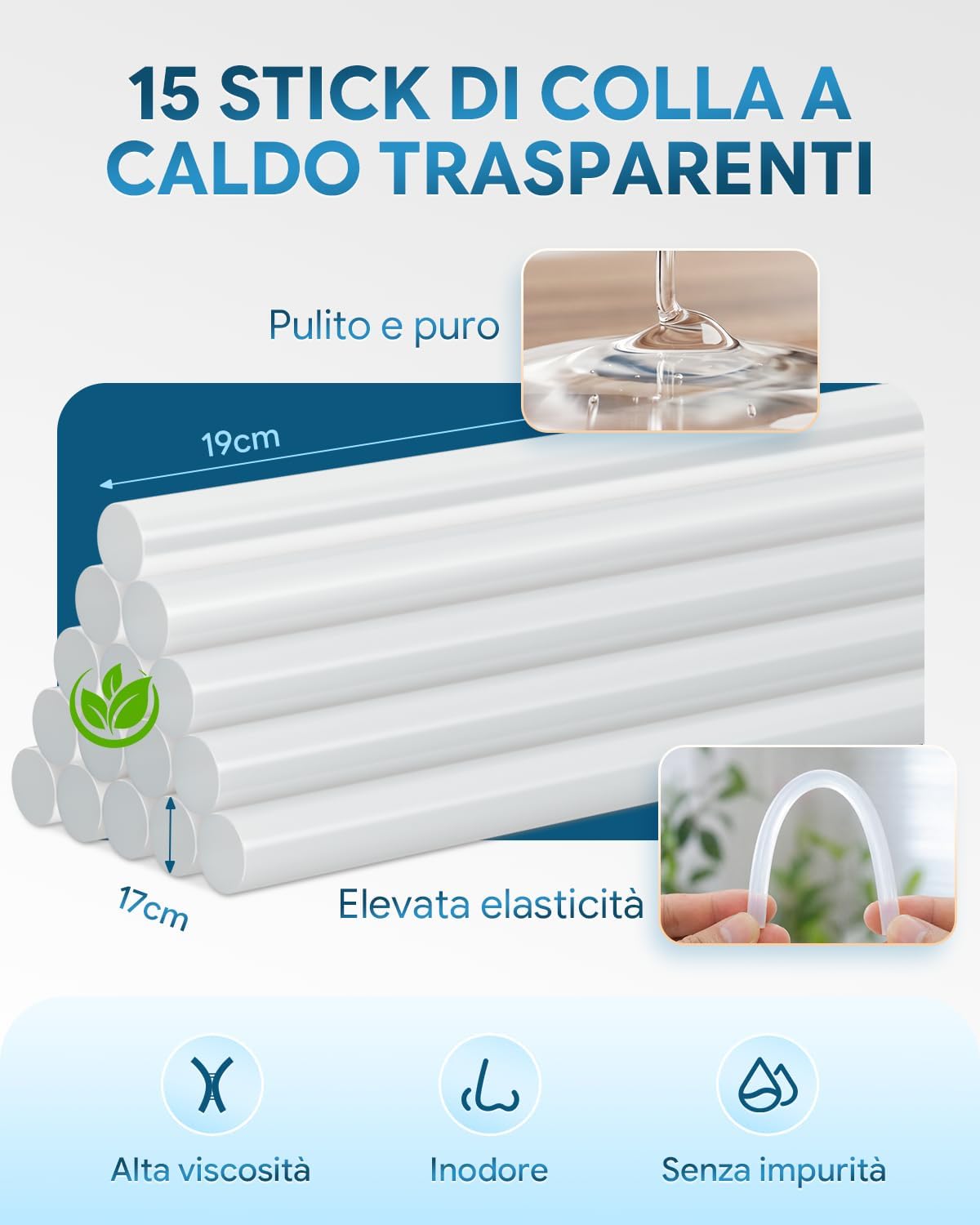 Thumbnail 6 de Assark pistola per colla a caldo 60/100 W con 15 bastoncini da 11 mm x 220 mm