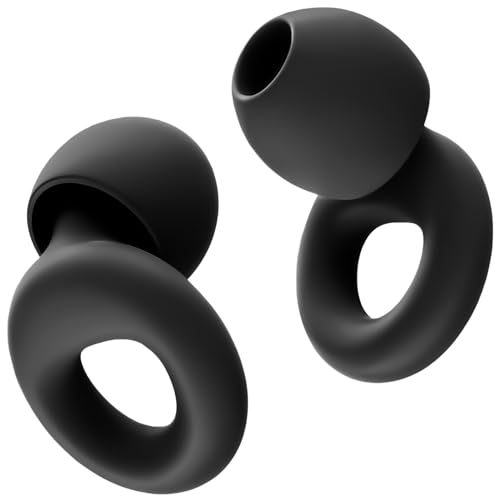 Detalle de HOYIO Ear Plugs for Noise Reduction – Super Soft, Reusable Silicone Hearing Protection (27dB, 8 Tips in XS–L, Black)