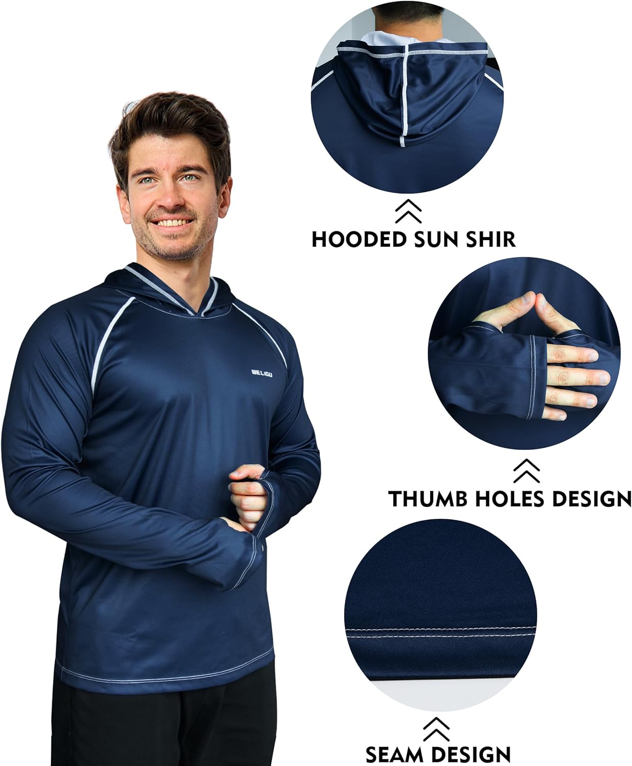 Thumbnail 2 de Men's UPF 50+ Sun Protection Hoodie Shirt Long Sleeve