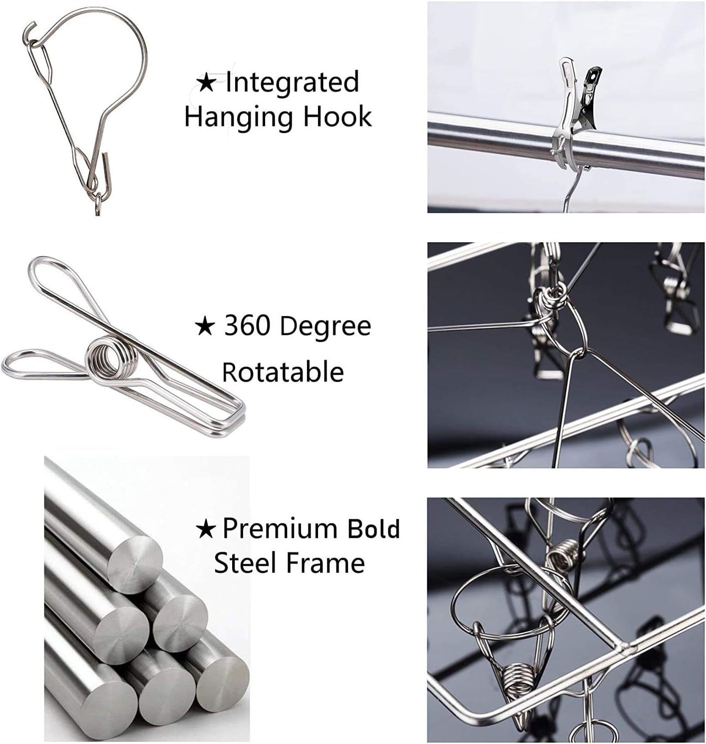 Thumbnail 1 de Stainless Steel Sock Drying Rack 36 pegs