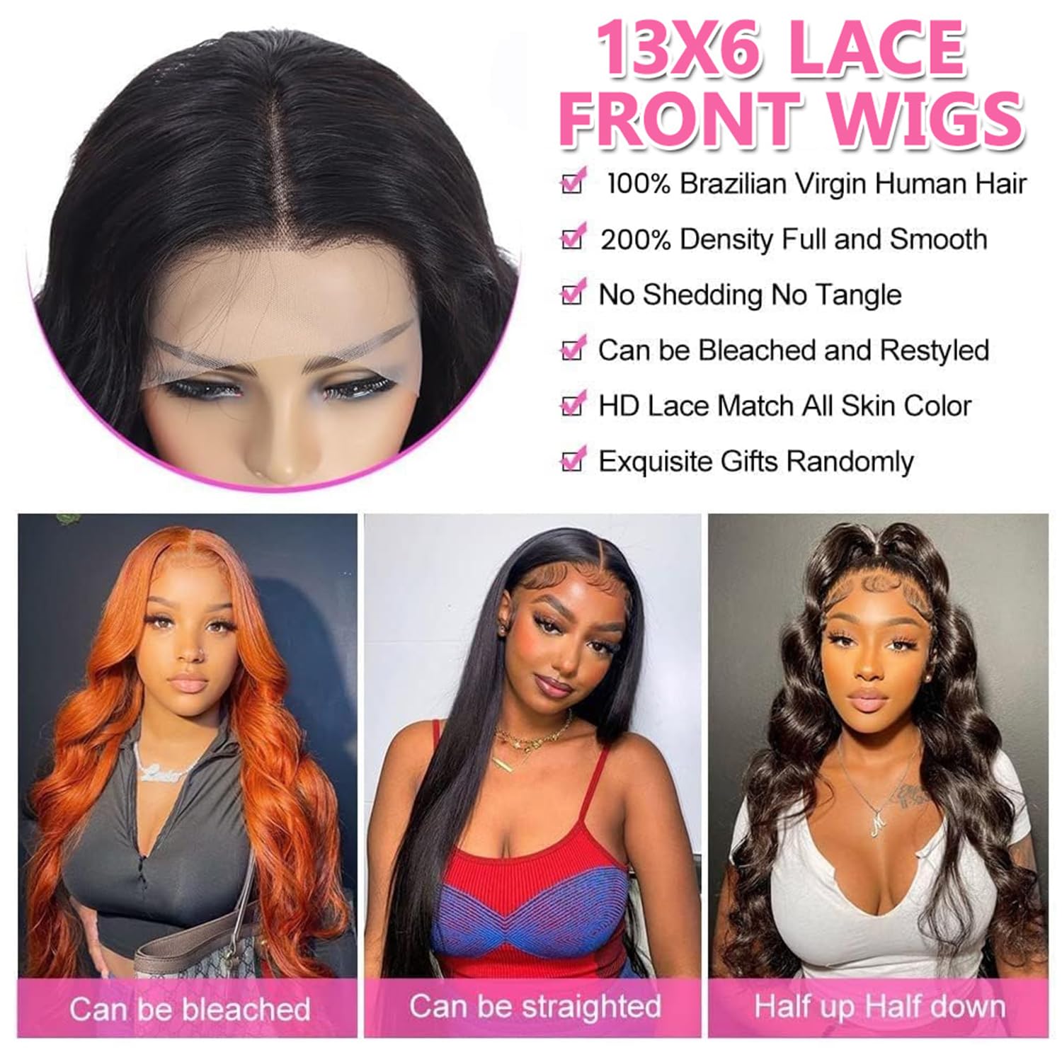 Detalle 1 de Oxcart Human Hair Lace Front Wig, 28 Inch