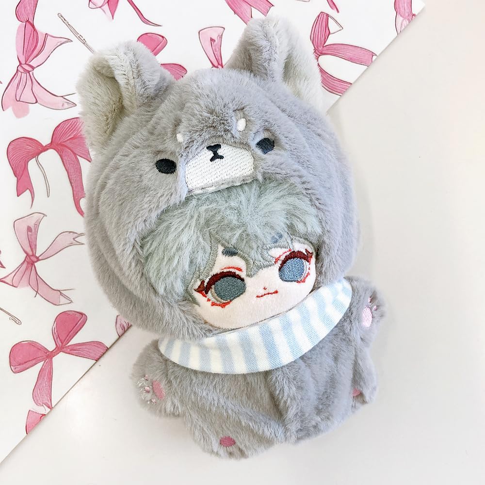 Detalle de ぬいぐるみ用 狼の着ぐるみ 10cm用 スタイ付きアニマルコスチューム