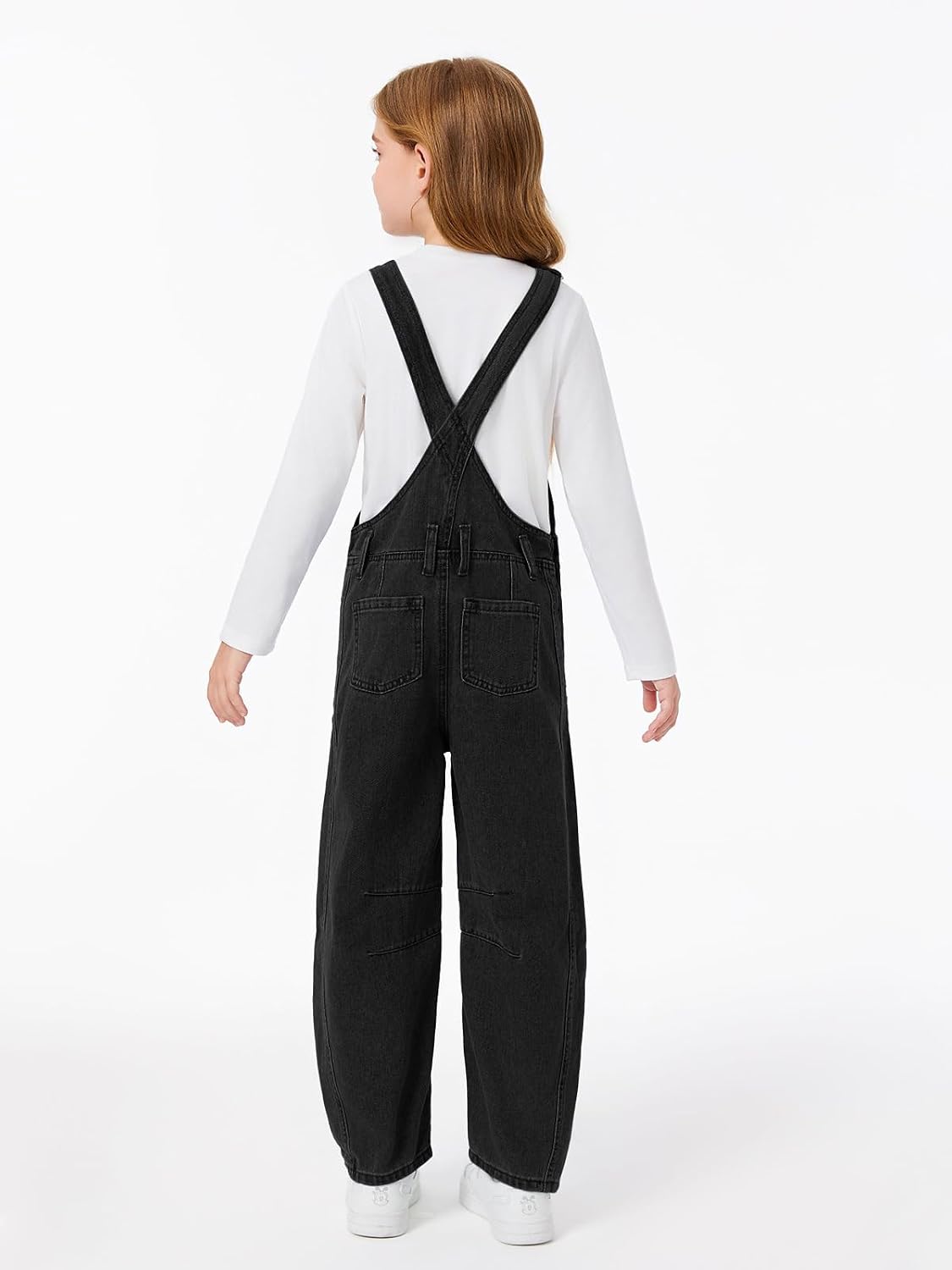 Detalle 1 de Haloumoning denim tuinbroek voor meisjes, mouwloos met lange broek en zakken