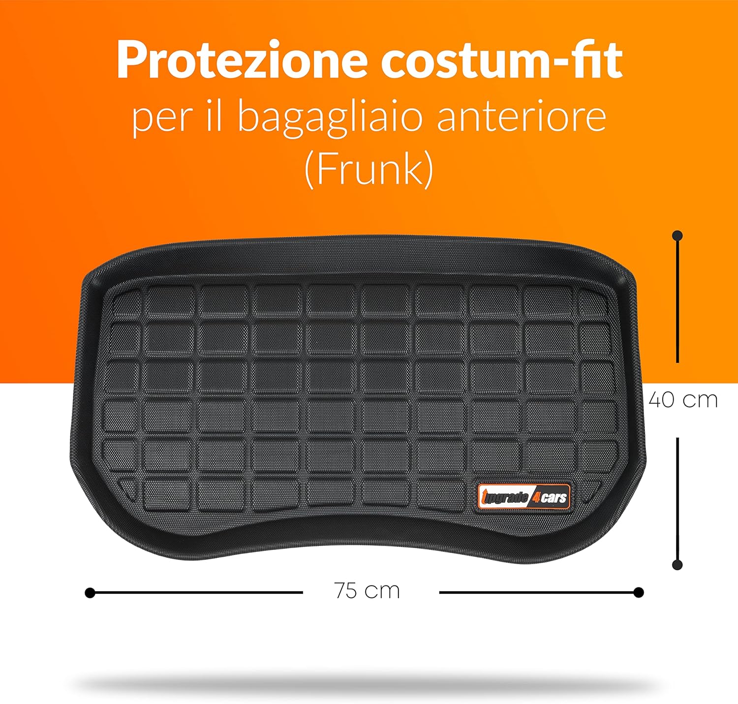 Thumbnail 2 de Upgrade4cars tappetino per bagagliaio anteriore compatibile con Tesla Model 3 (75 x 40 cm)