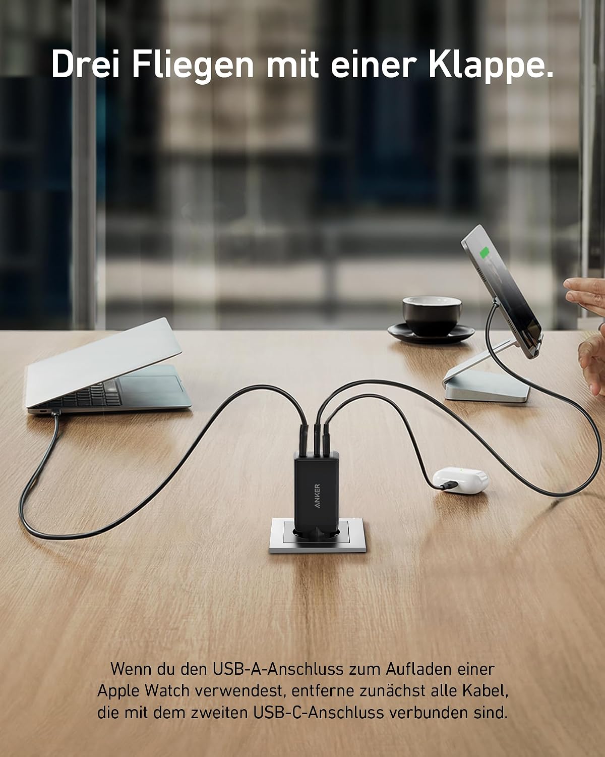Thumbnail 2 de Anker Nano II 65W USB-C Ladegerät – 3-Port PPS Schnellladegerät für iPad und Co.