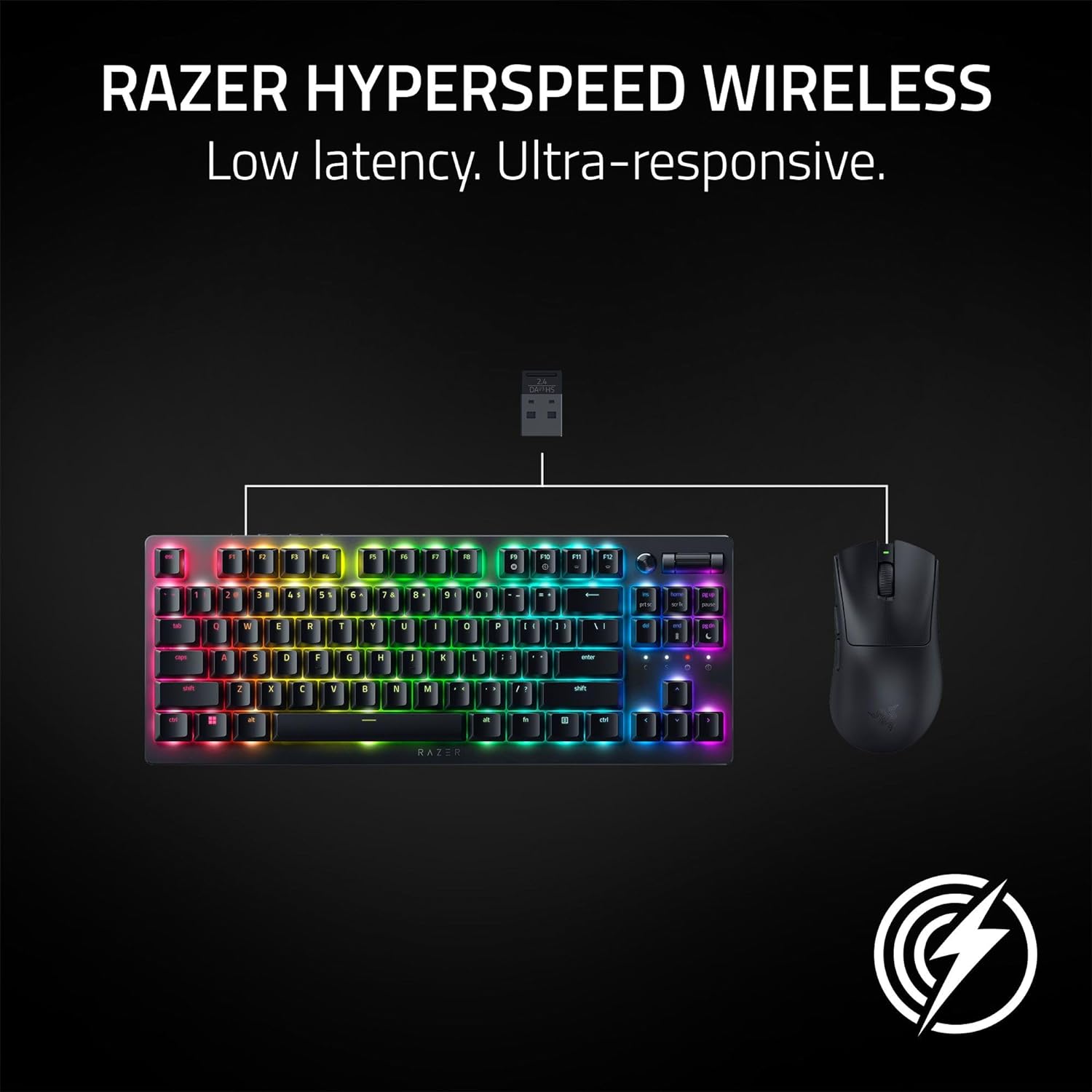 Thumbnail 4 de Razer DeathAdder V3 HyperSpeed Wireless Gaming Mouse (55g) with USB-C Charging, 26K Optical Sensor, 8 Programmable Controls
