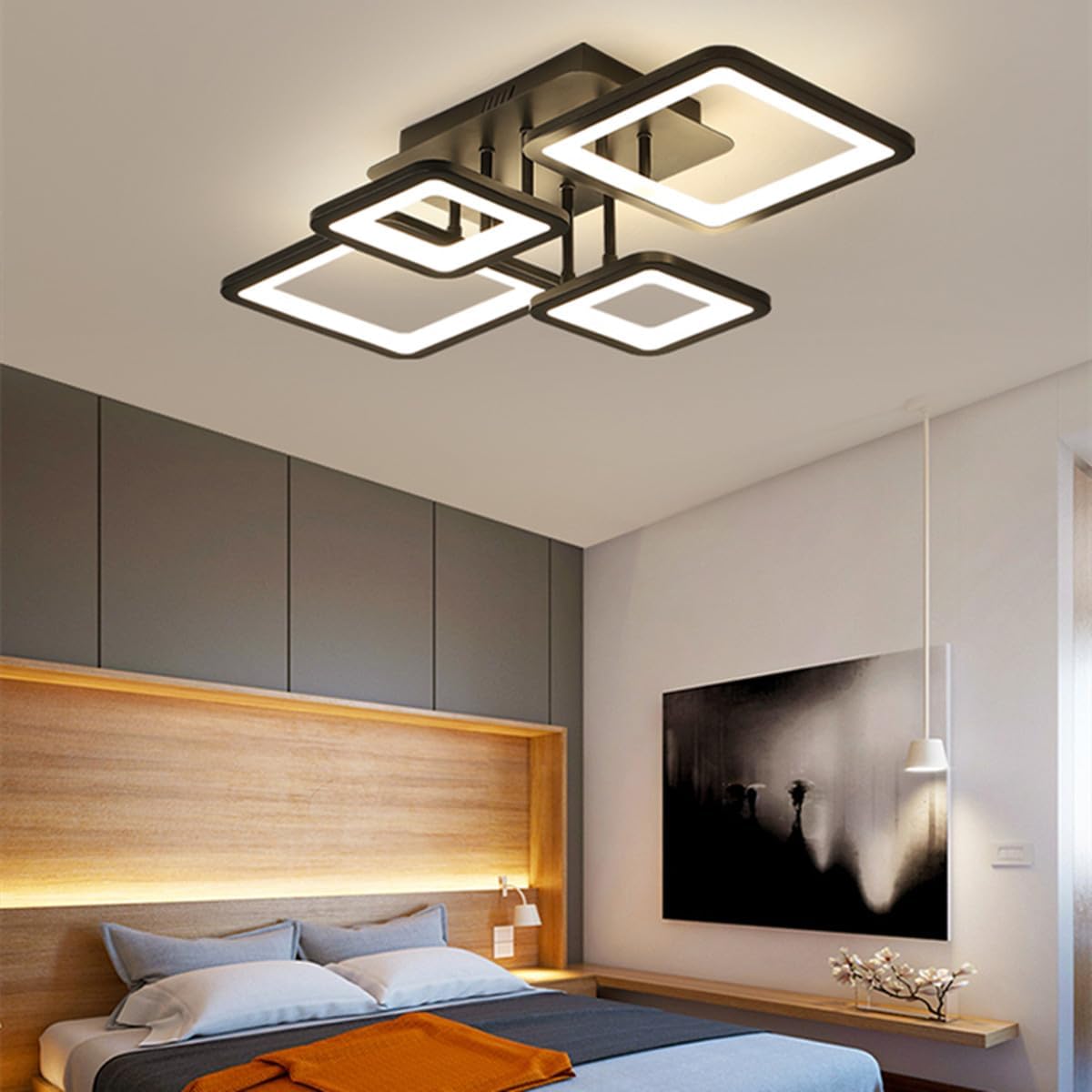 Thumbnail 3 de Comely lampa sufitowa LED 54 W, czarna, ściemniana, z pilotem