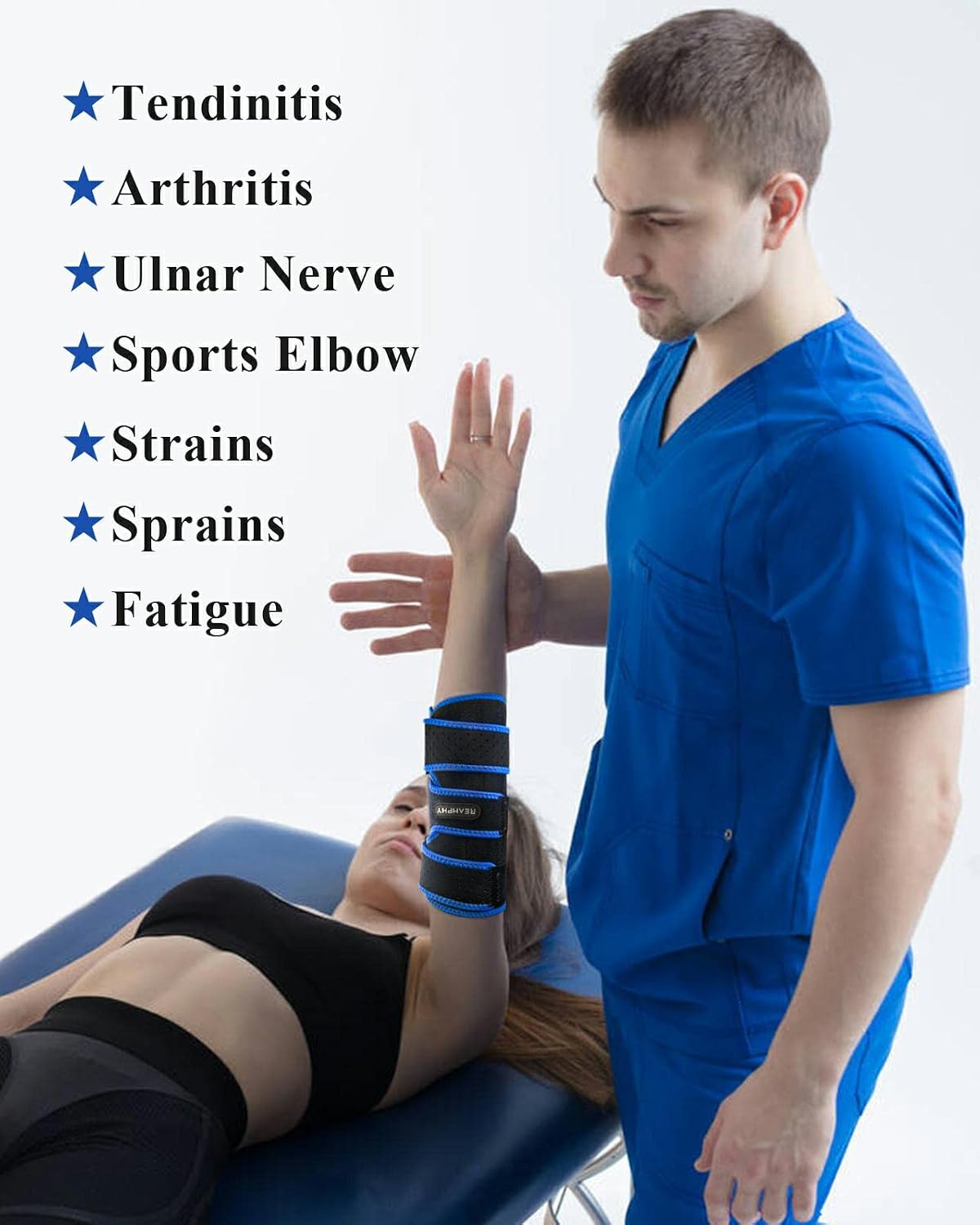 Thumbnail 1 de Reamphy EB01 Adjustable Elbow Brace, Night Splint for Elbow Support