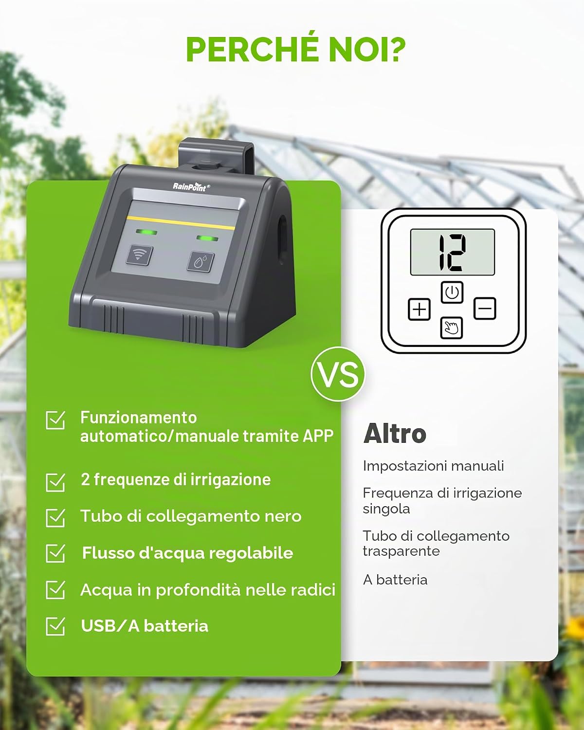 Thumbnail 6 de RAINPOINT WiFi Sistema di irrigazione automatica: kit goccia per balcone e piante in vaso