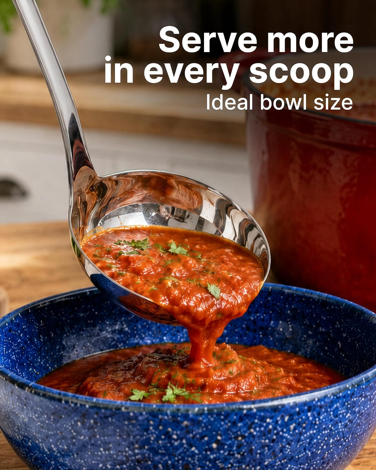 Detalle de Zulay Kitchen 13" Stainless Steel Soup Ladle — Large, Durable, Ergonomic