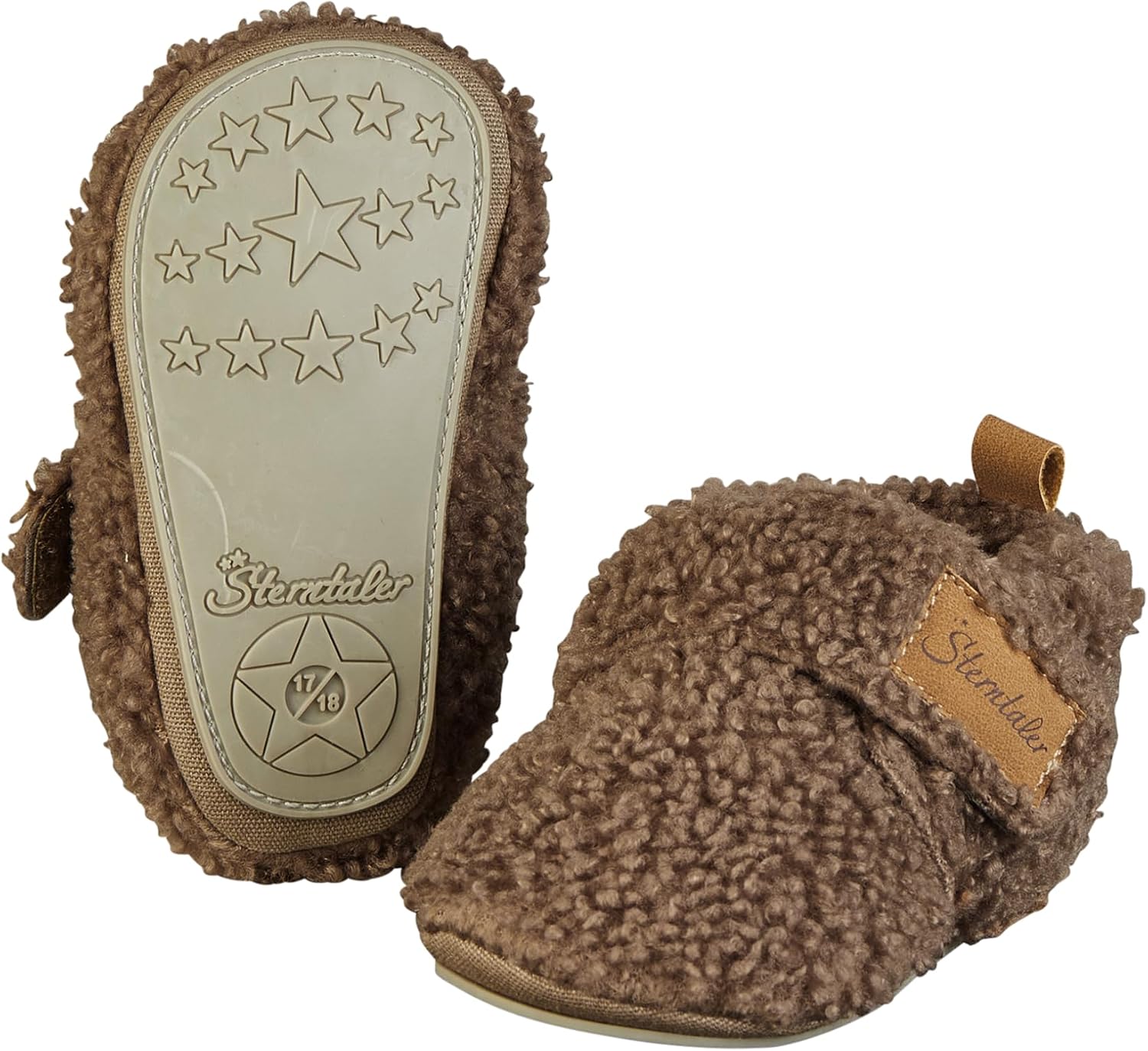 Detalle 2 de Sterntaler Unisex Kinder Krabbelschuh BoucleSneaker – Klettverschluss, warmes Flauschbouclé, rutschfeste Sohle