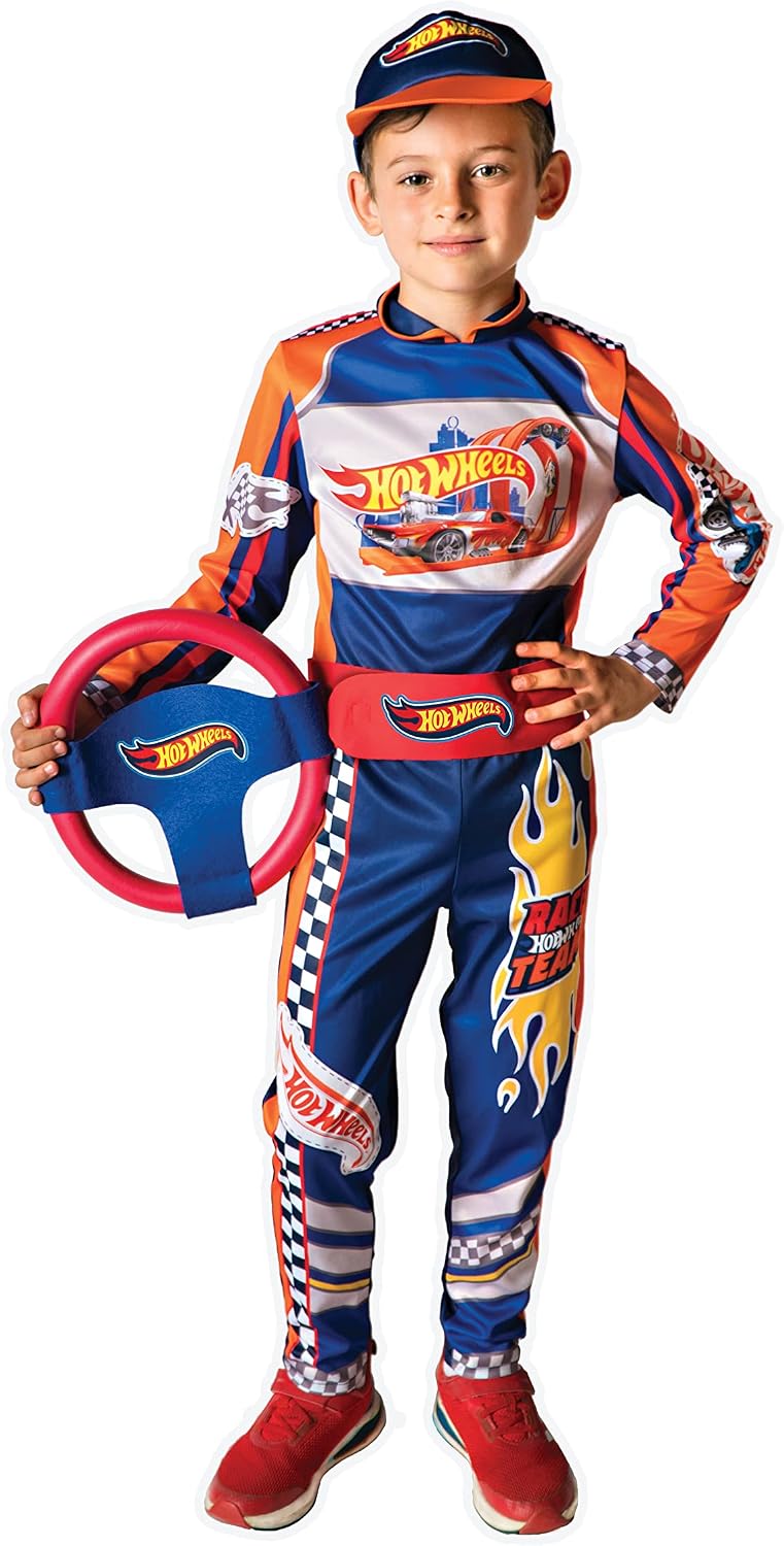 Detalle de Ciao Hot Wheels Race Team – dziecięcy kostium kierowcy z piankową kierownicą