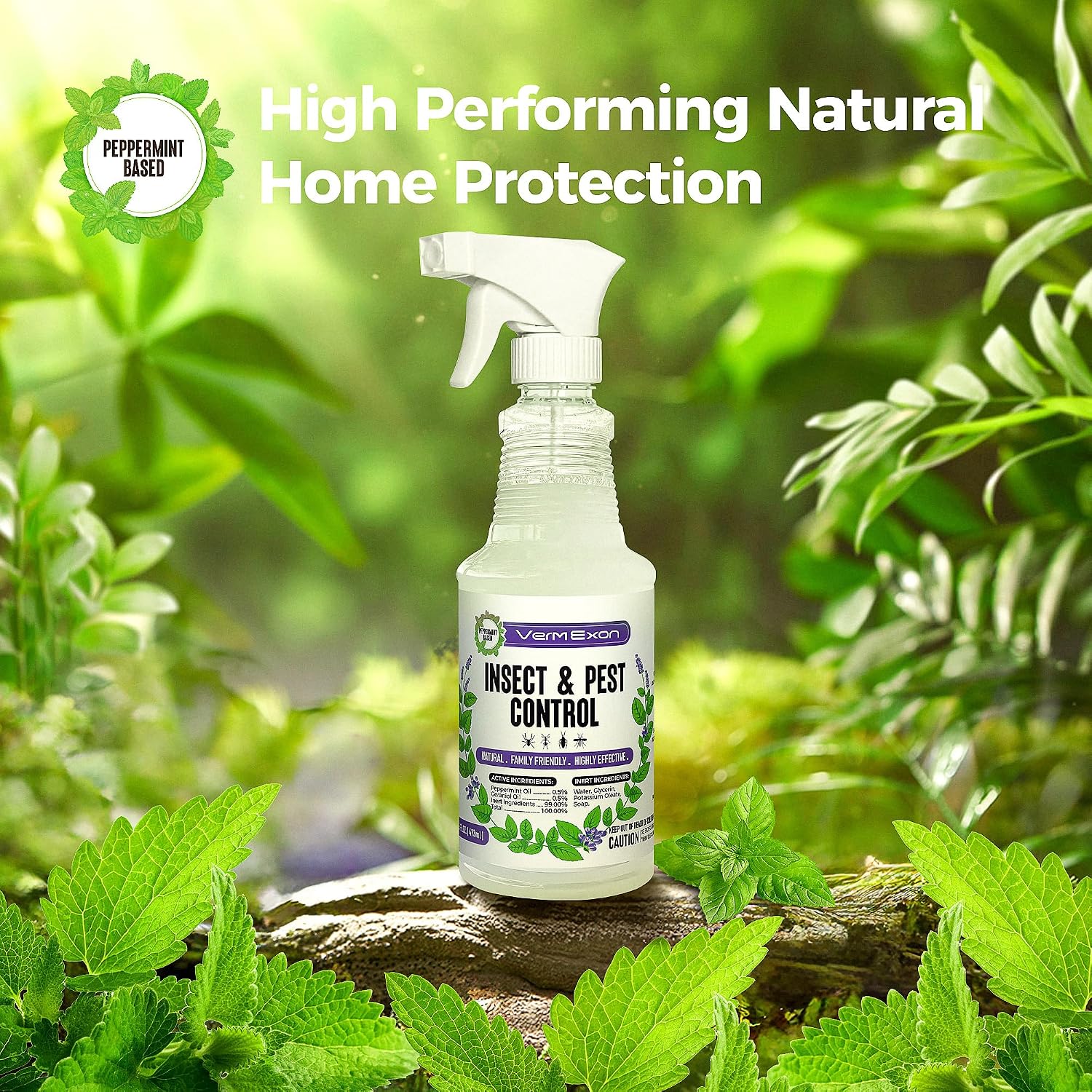 Detalle de VermExon Peppermint Oil Insect & Pest Control Spray, 16 oz Plant-Based Formula