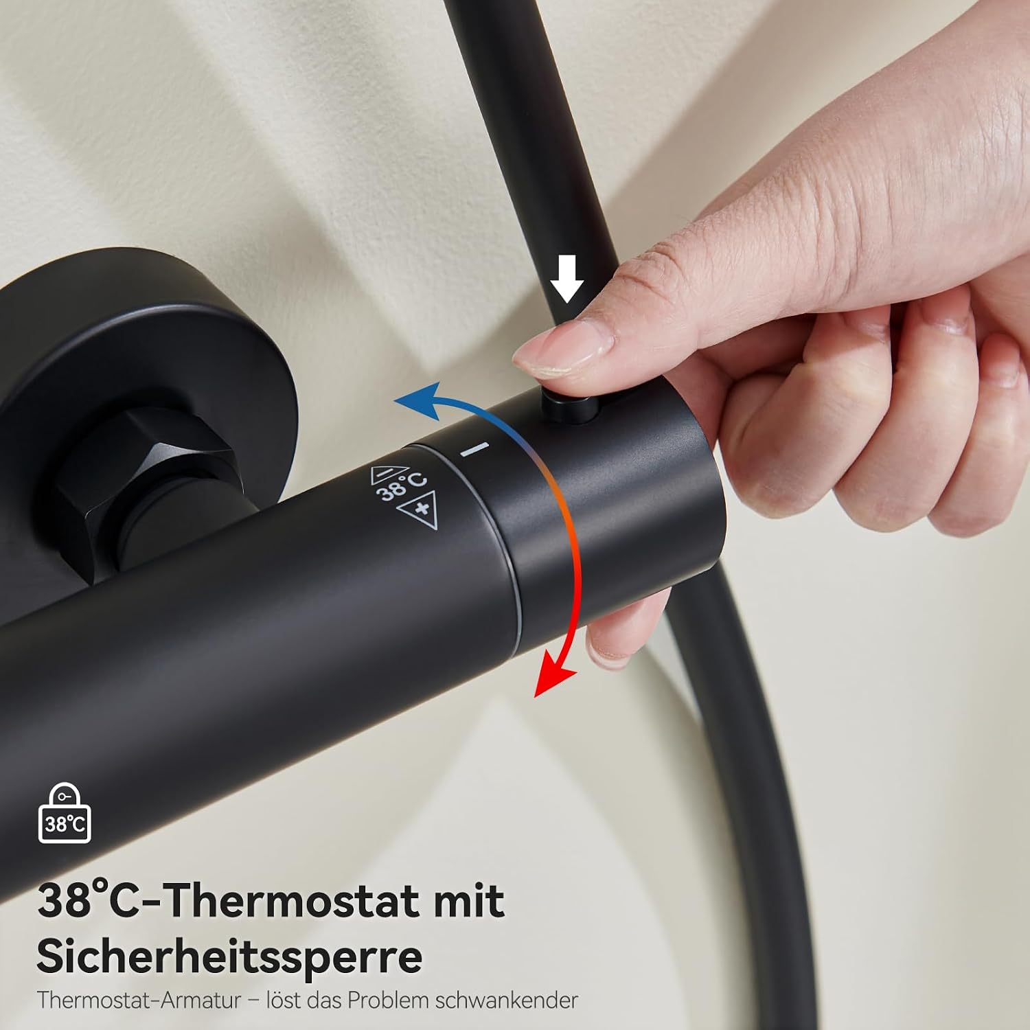 Thumbnail 1 de Auralum Duschsystem Verbrühschutz Thermostat Schwarz