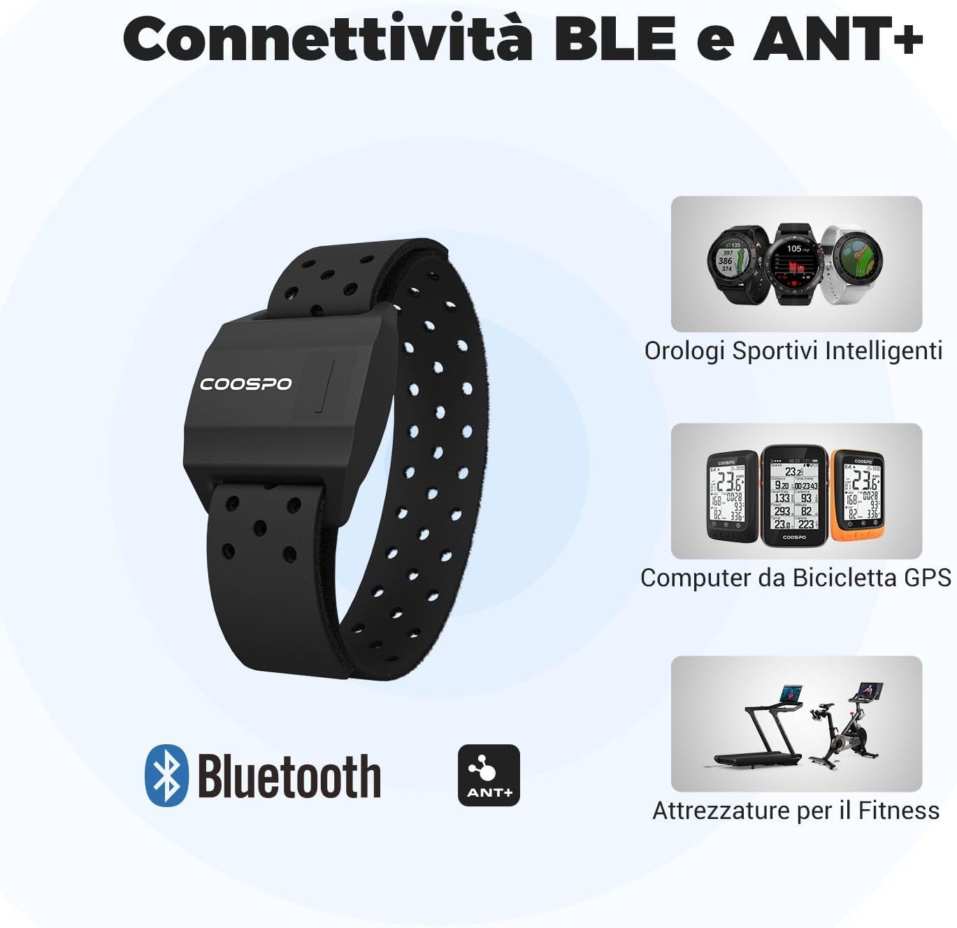 Thumbnail 5 de CooSpo Fascia da braccio cardio Bluetooth