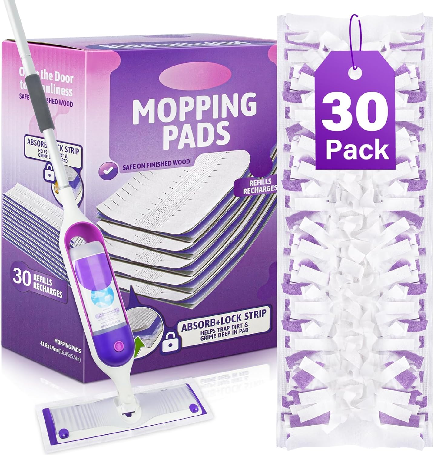 Thumbnail 6 de EHADOO Mop Pads Refills for Swiffer Power Mop: 20-Pack Wet/Dry Disposable Pads for Multi-Surface Cleaning
