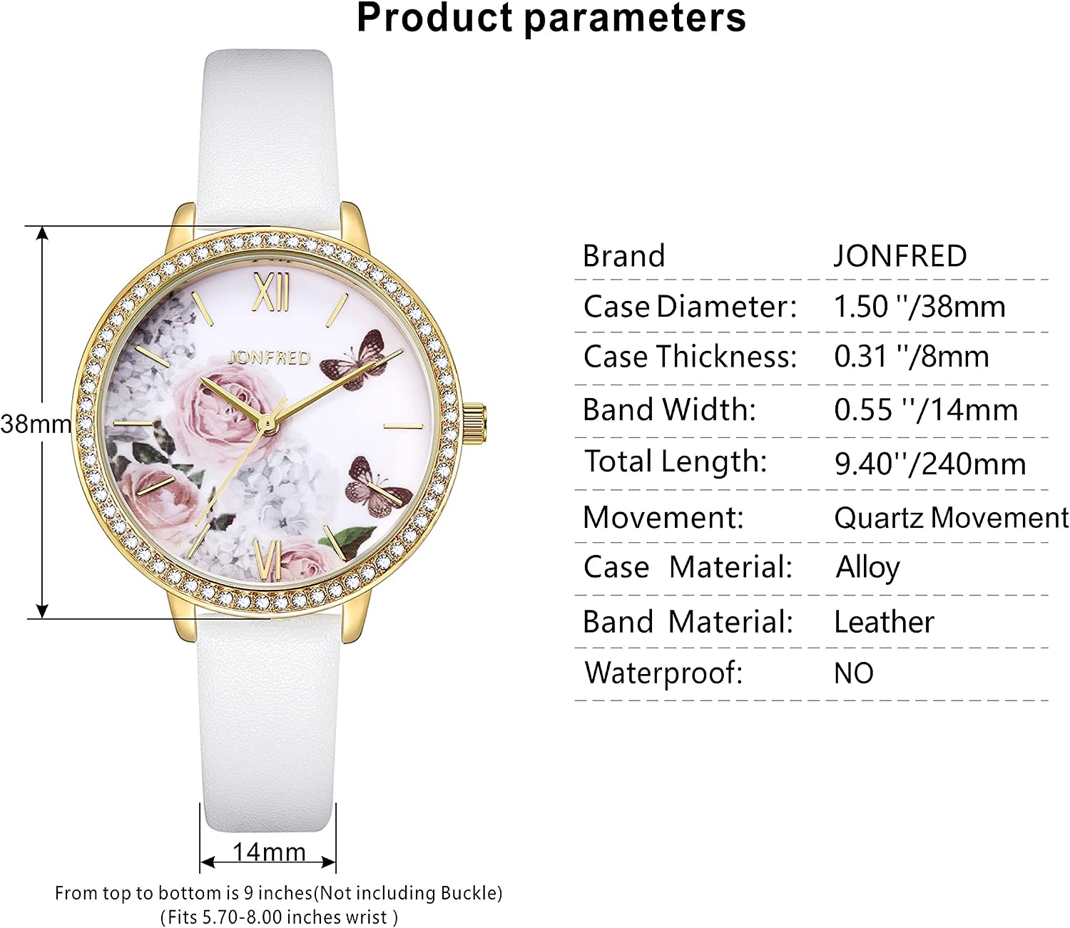 Detalle de KIMOMT montre femme à bracelet cuir et mouvement quartz étanche (mode, bijoux)