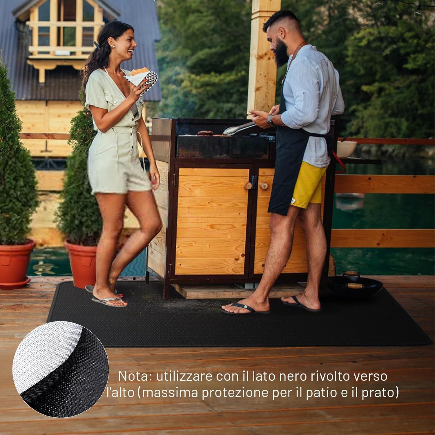 Thumbnail 2 de Alckijy Tappetino ignifugo 100×150 cm: protezione anticalore pieghevole per barbecue, pavimenti e outdoor